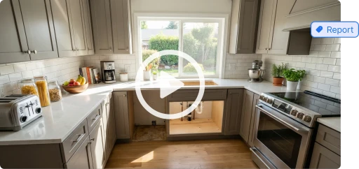 Water damage repair site video with report tag