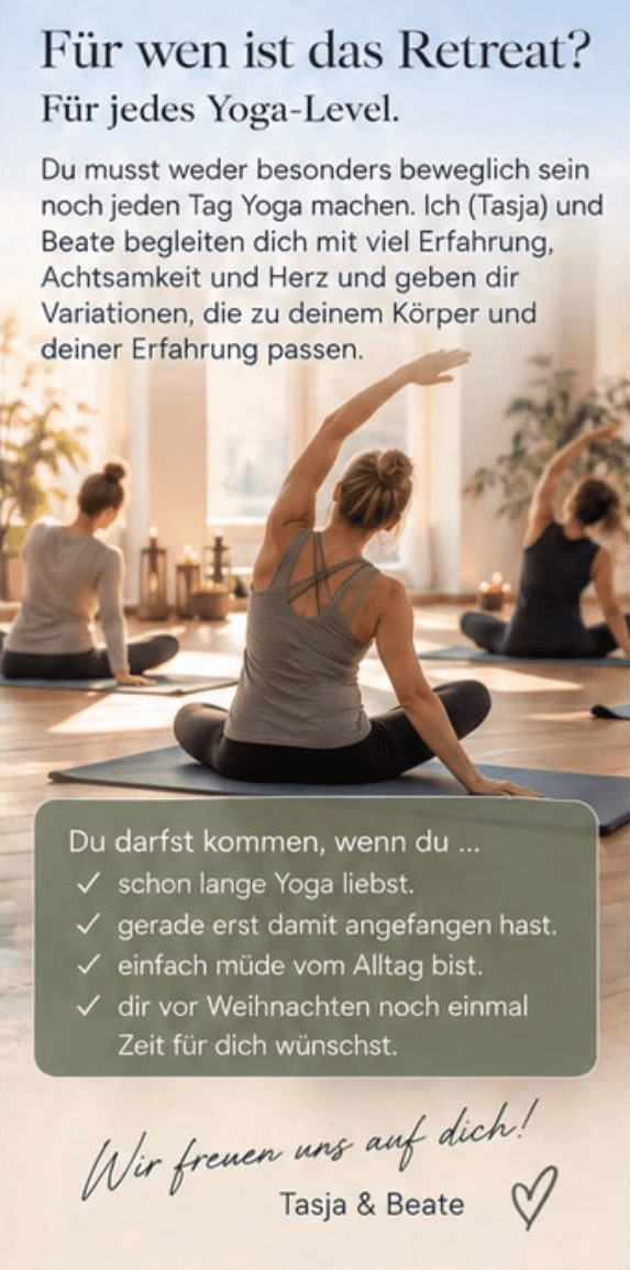 Für wen ist das Advents-Yoga-Retreat geeignet
