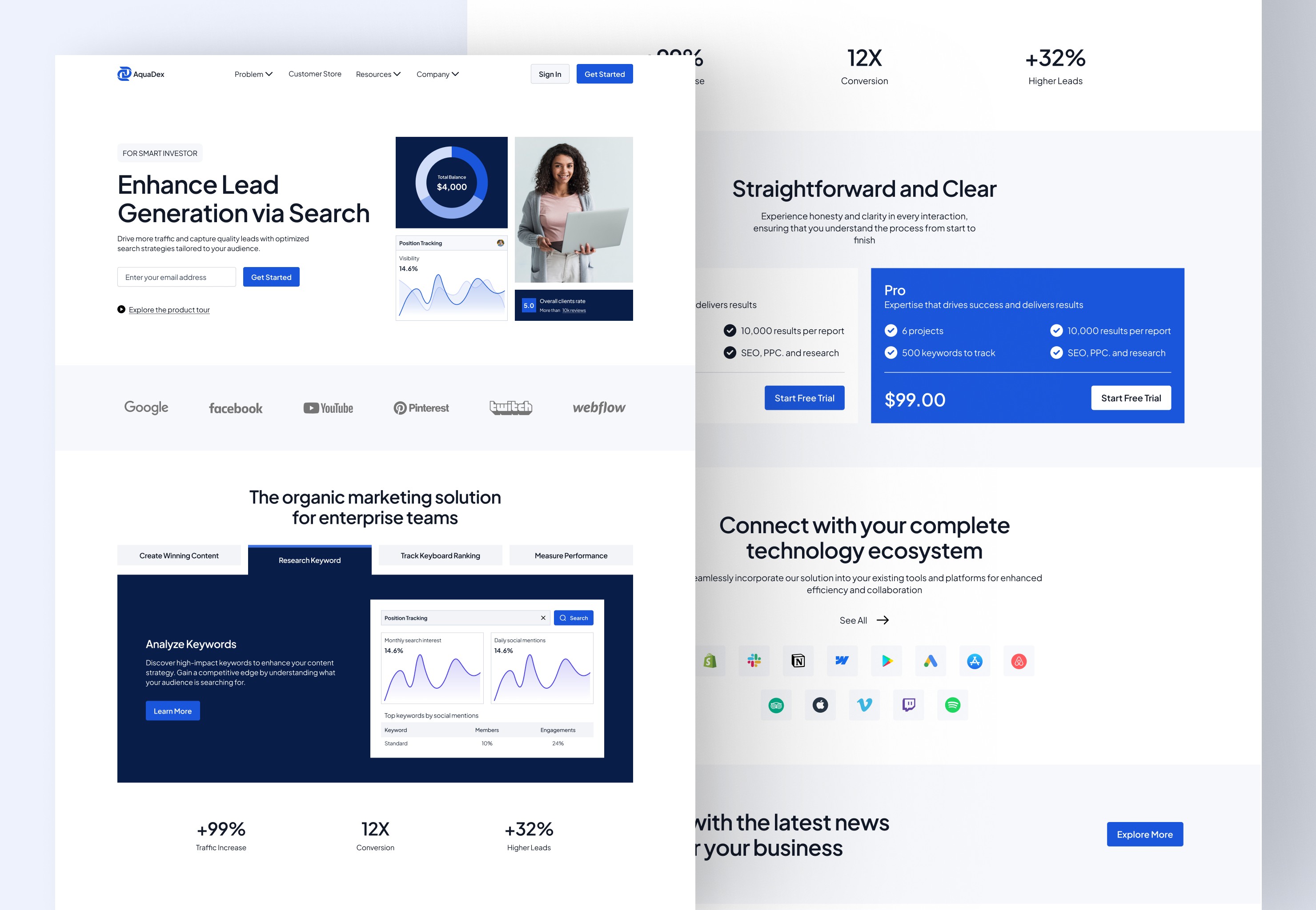 Aqua Dex - Intelligent Lead Generation Enhancer Framer Template