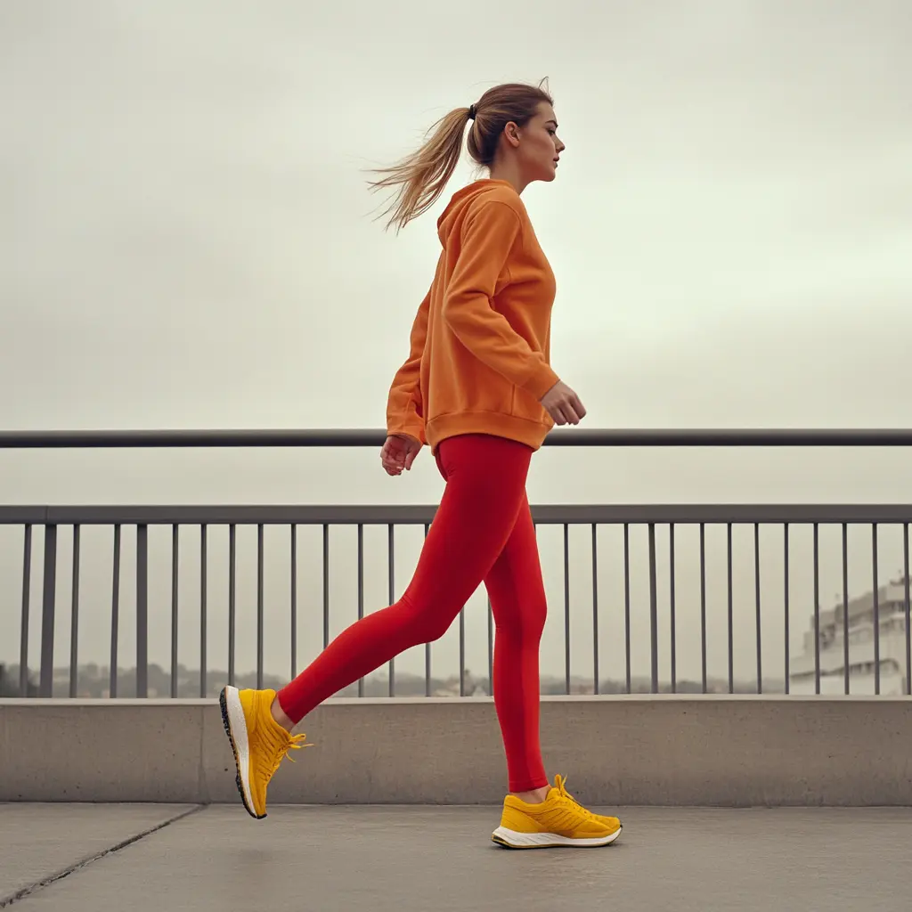Woman walking on street 