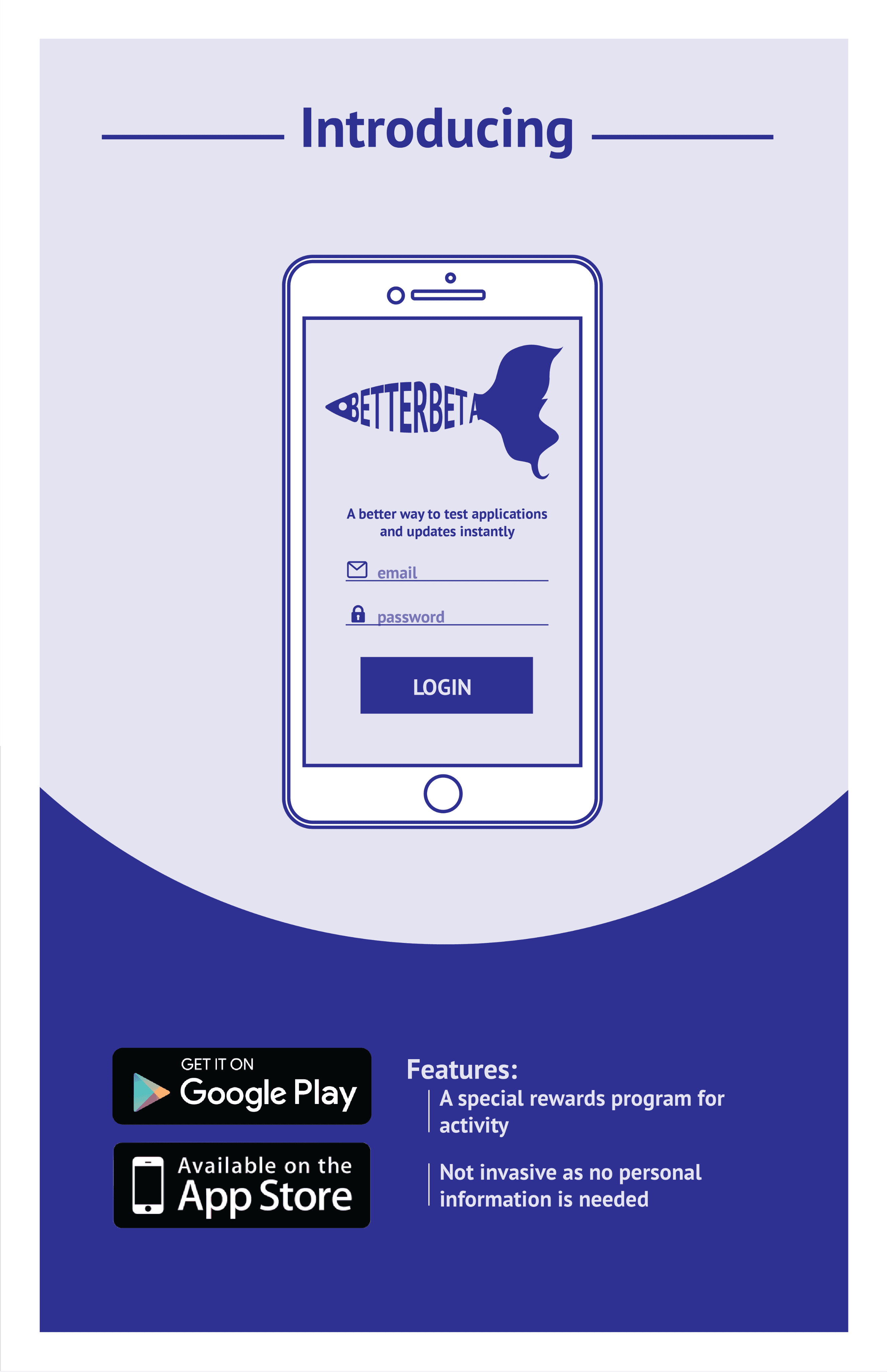 Poster for "BetterBeta," a mobile app for beta-testing games for rewards.