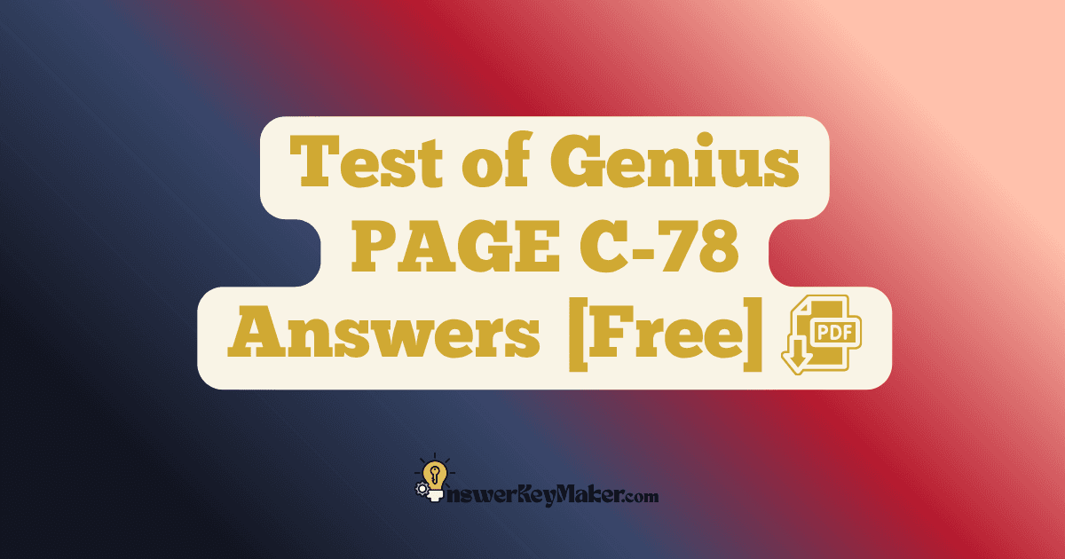 Download Test of Genius PAGE C-78 Answer Key PDF for Free.