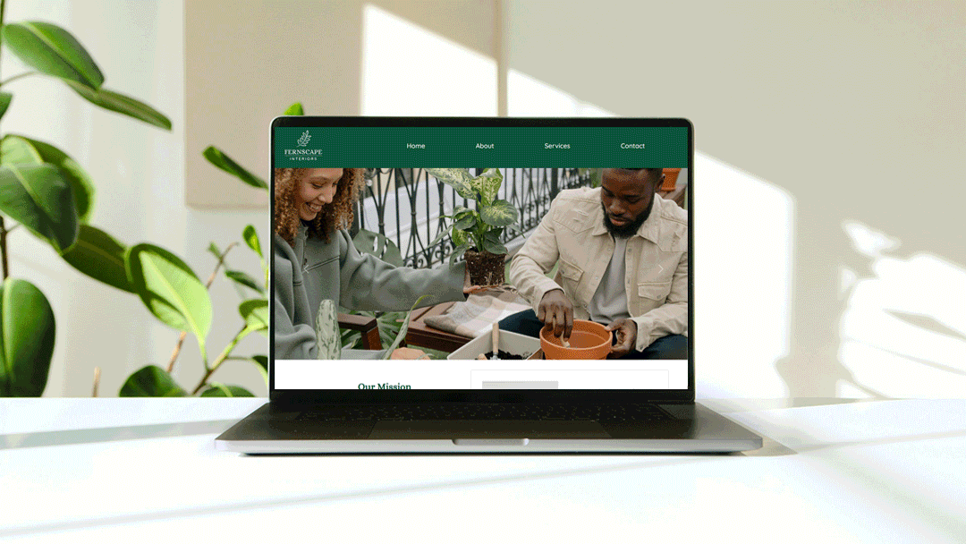 Fernscape landing page scroll through GIF