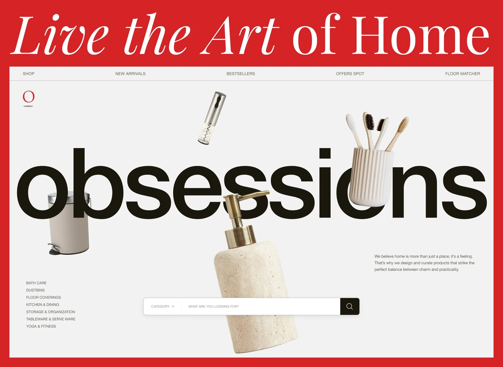 Modern ecommerce website design for home and lifestyle brand