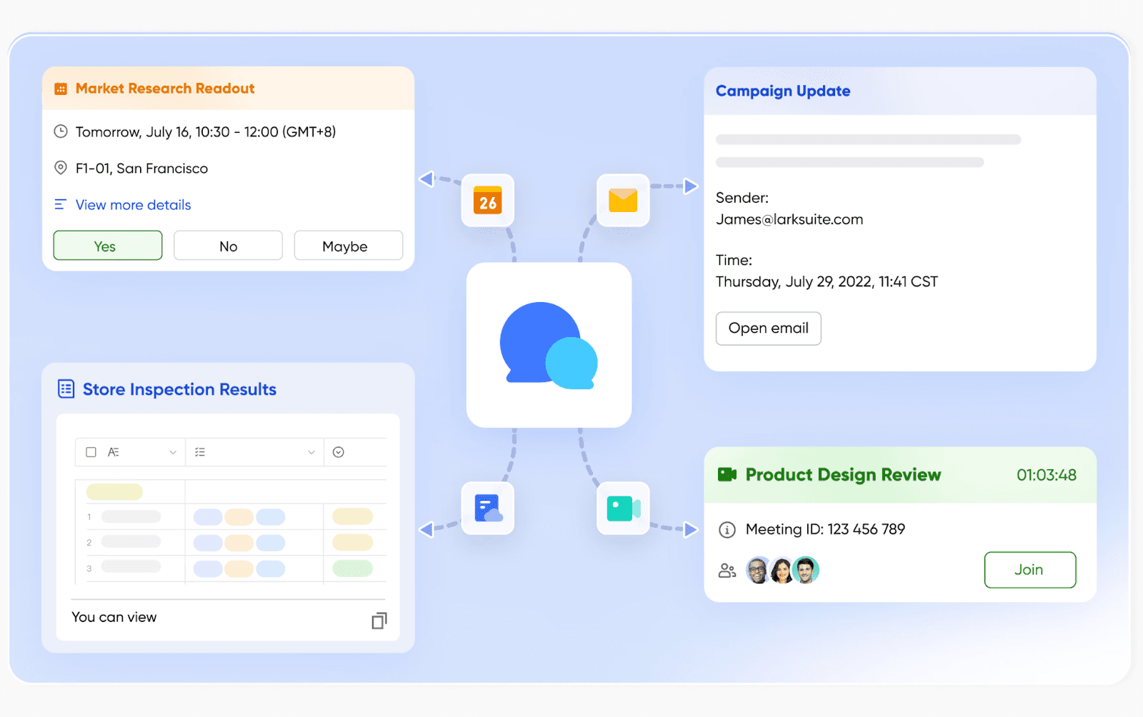 Teams, tools, and context are all in one chat feed