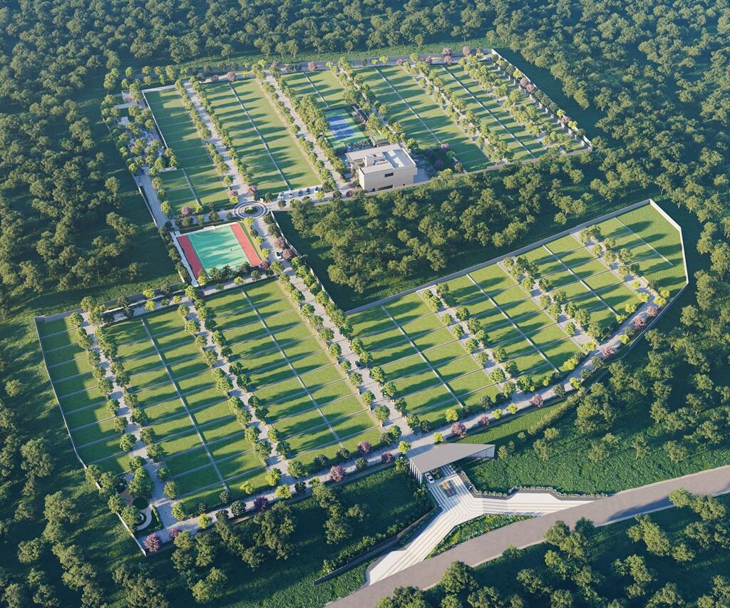 NA KJP approved residential plots 30x40 40x60 layout aerial view — properties in Hubli Dharwad by UK Properties