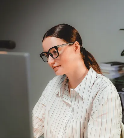 Woman wearing glasses