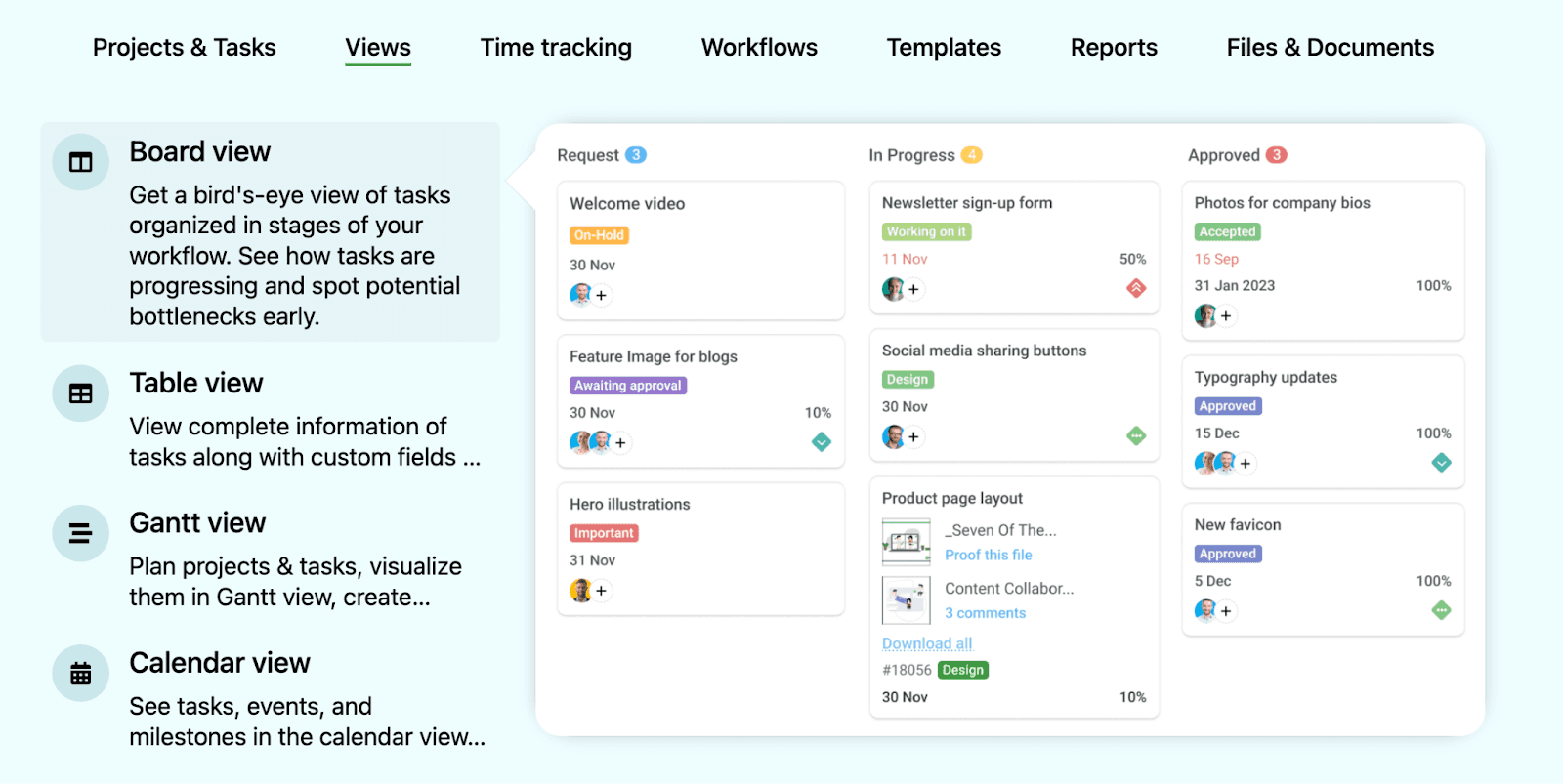 Proofhub project management tool interface