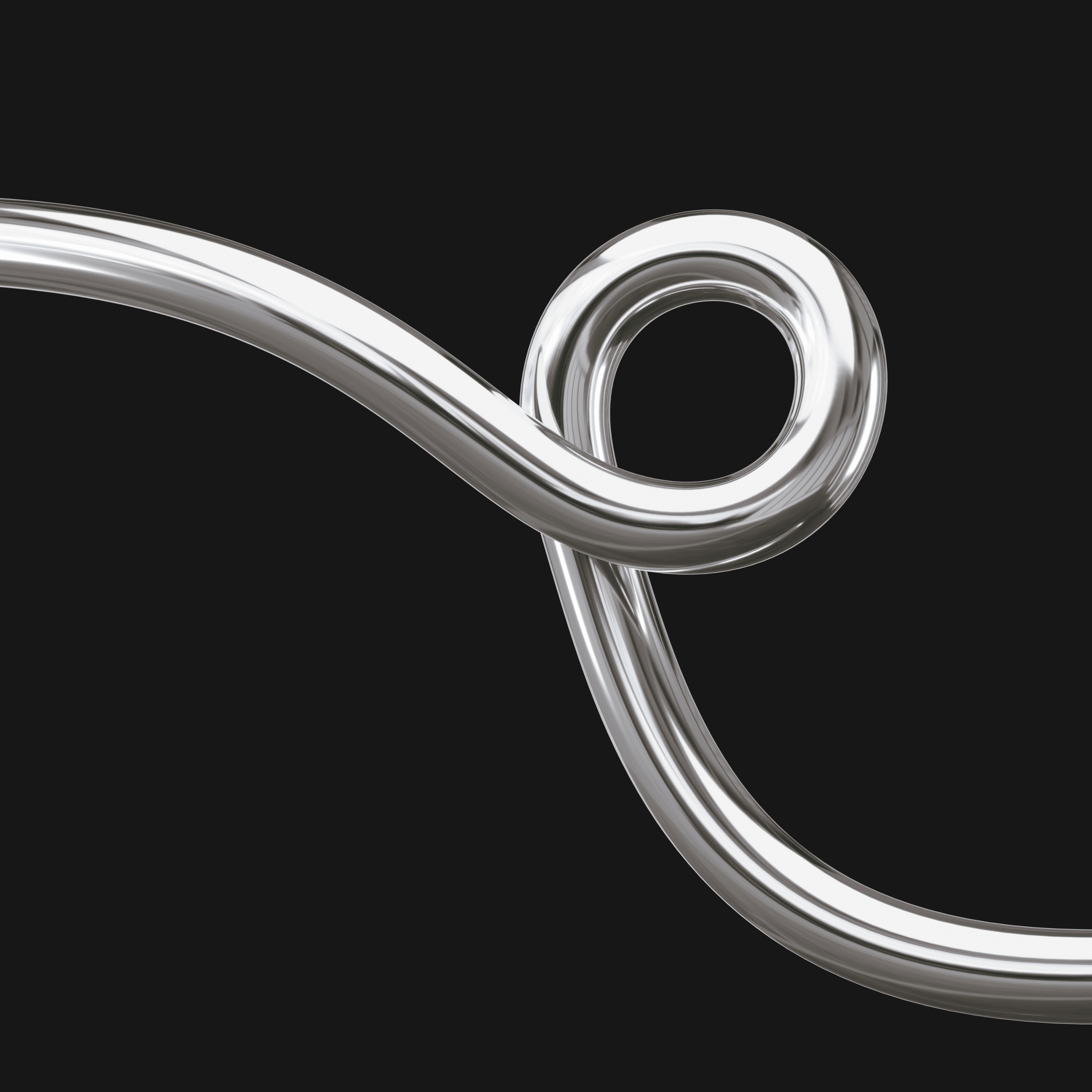 Chrome gradient cube with rounded edges on a white background—minimal 3D object for modern product design.