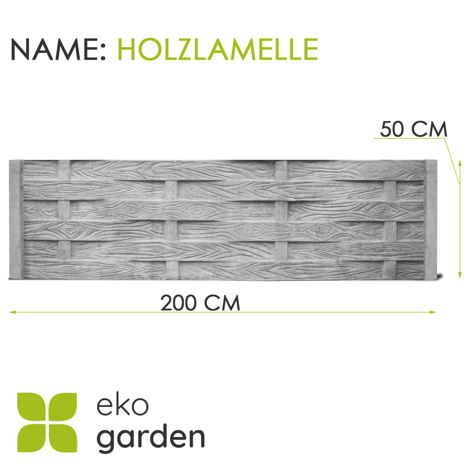 Betonplatte "Holzlamelle" für Betonzaun