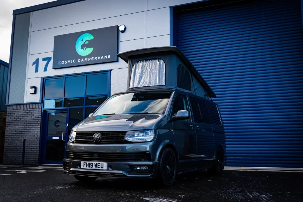 Pop top roof on a VW transporter camper van