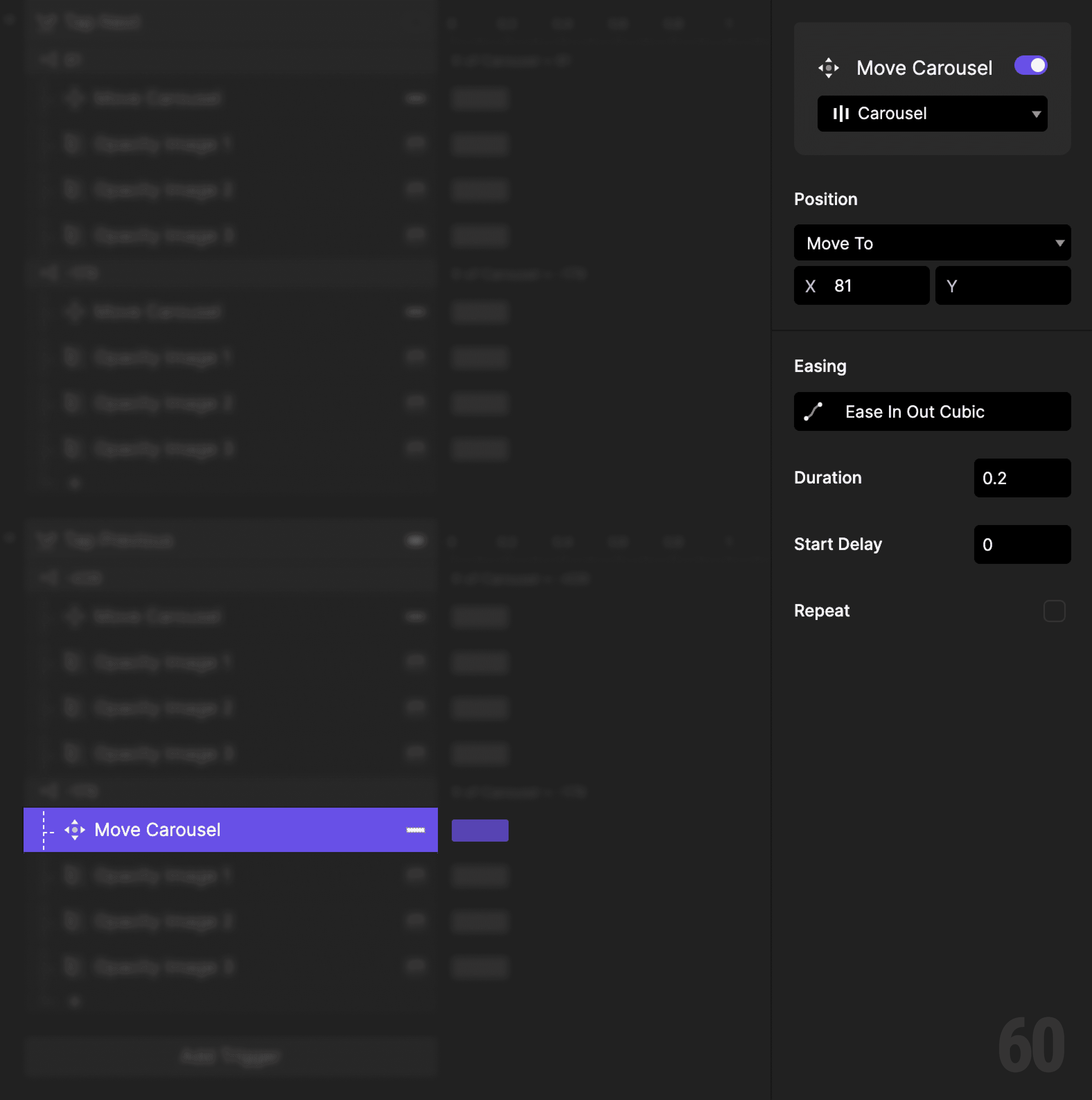 This is a screenshot of Step 19: Move the carousel back again.
