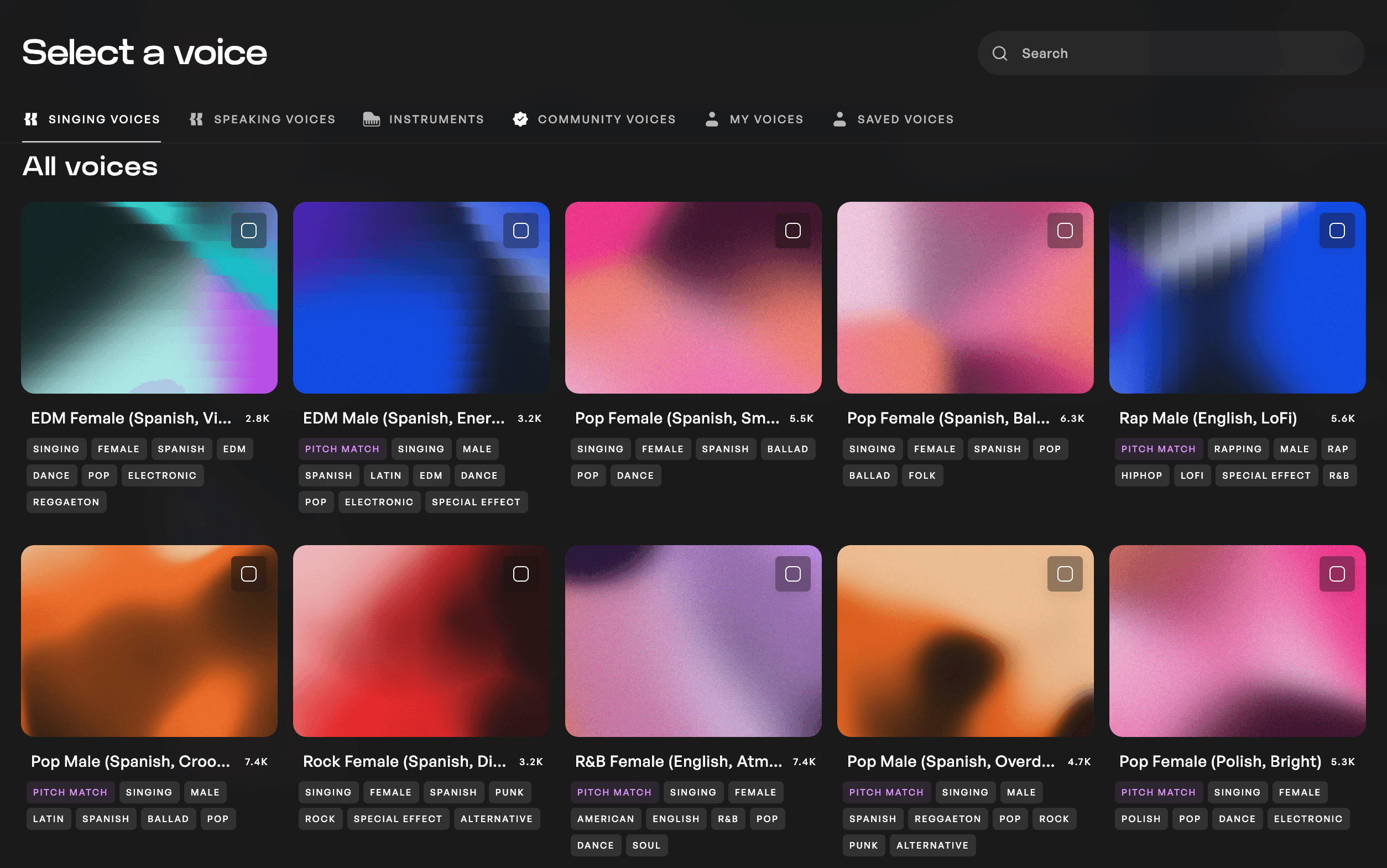 Kits AI voice library open