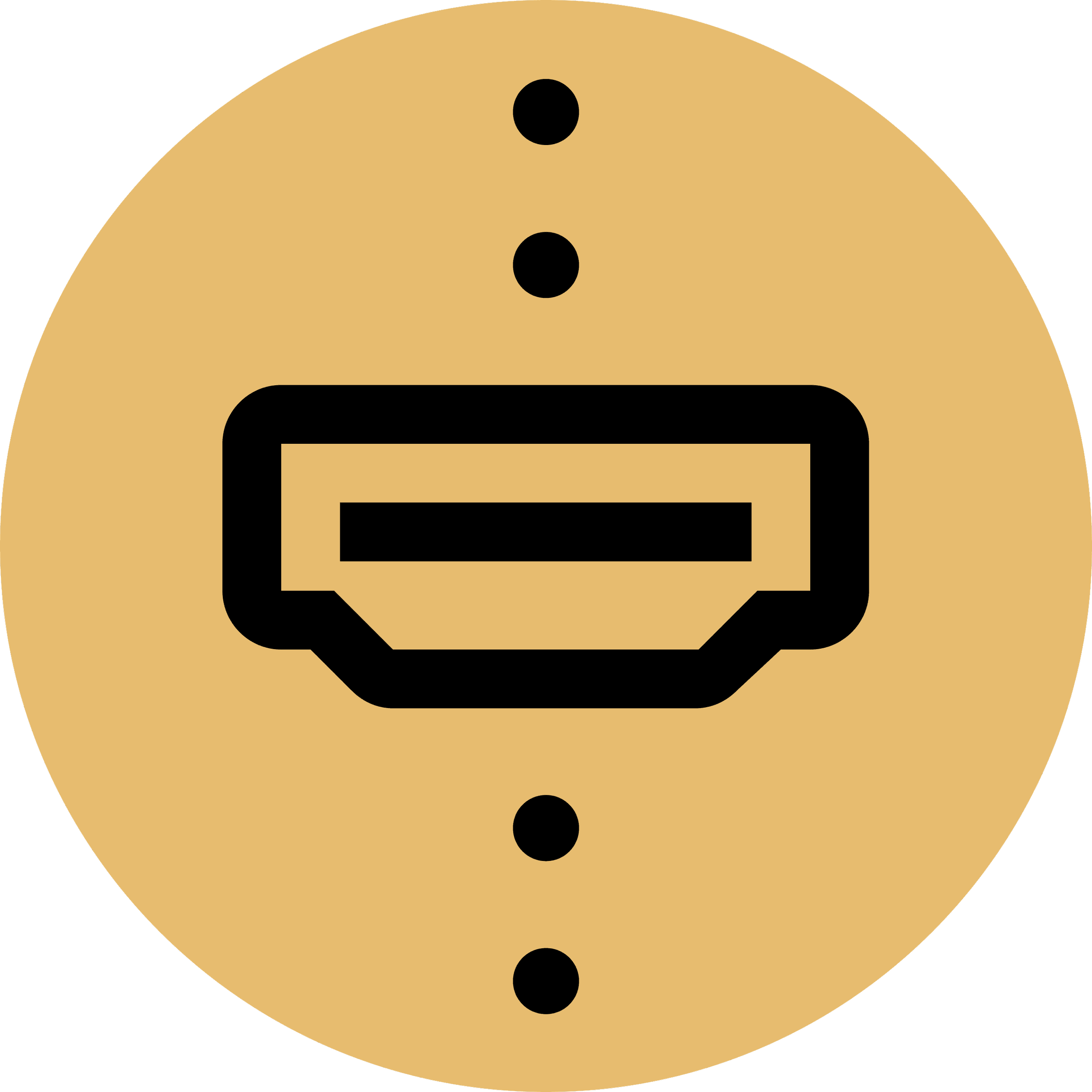 HDMI port icon in black on a brown circle background.