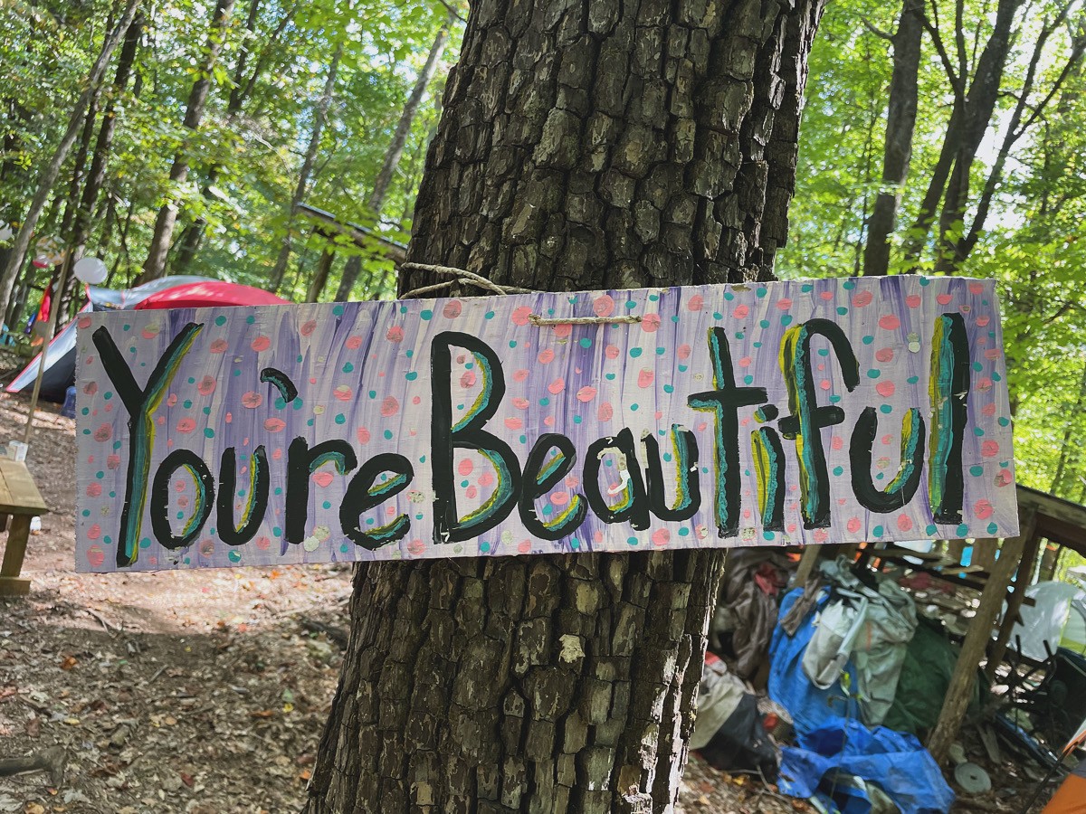 handpainted sign saying You're Beautiful