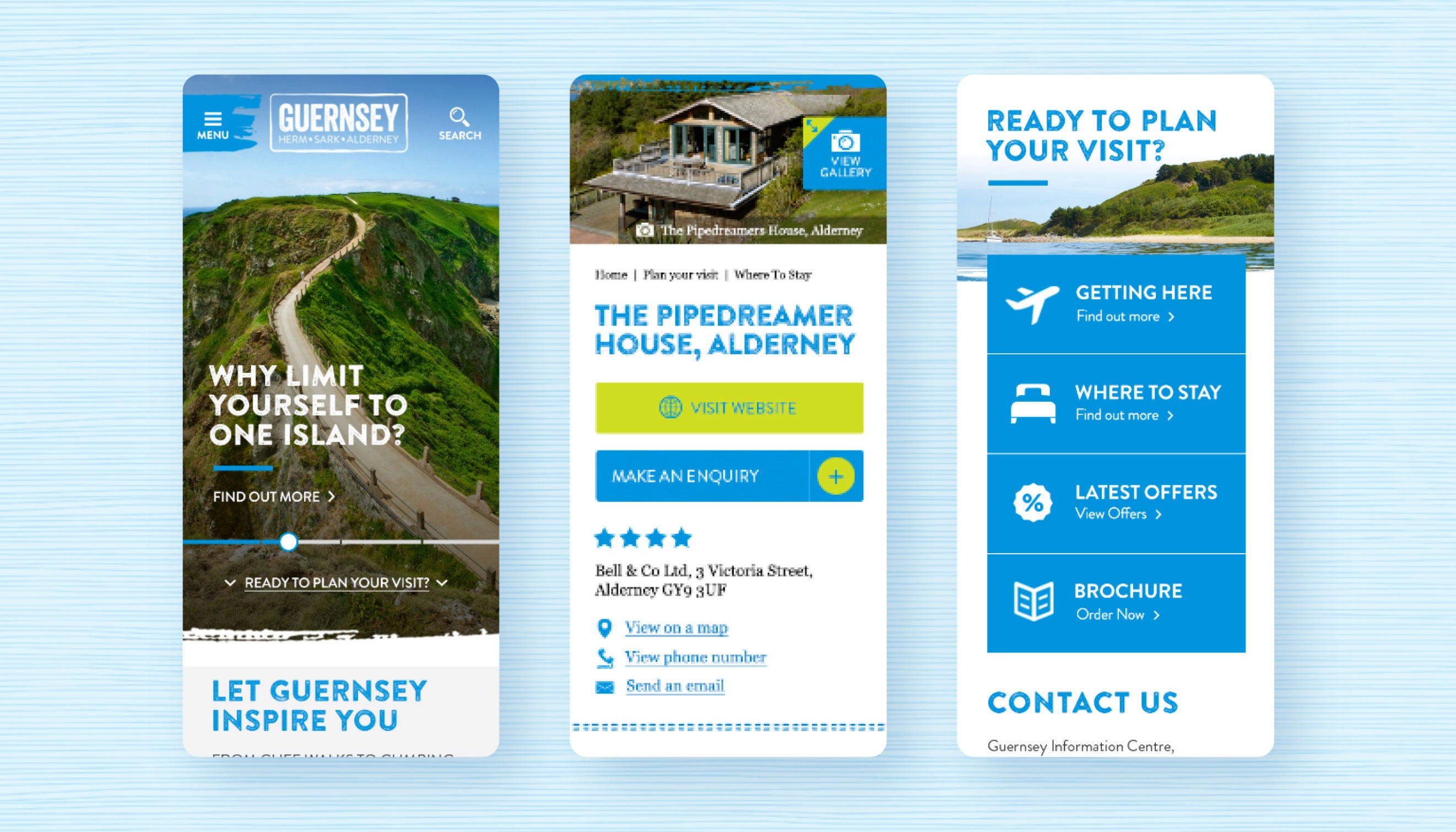 Visit Guernsey mobile designs