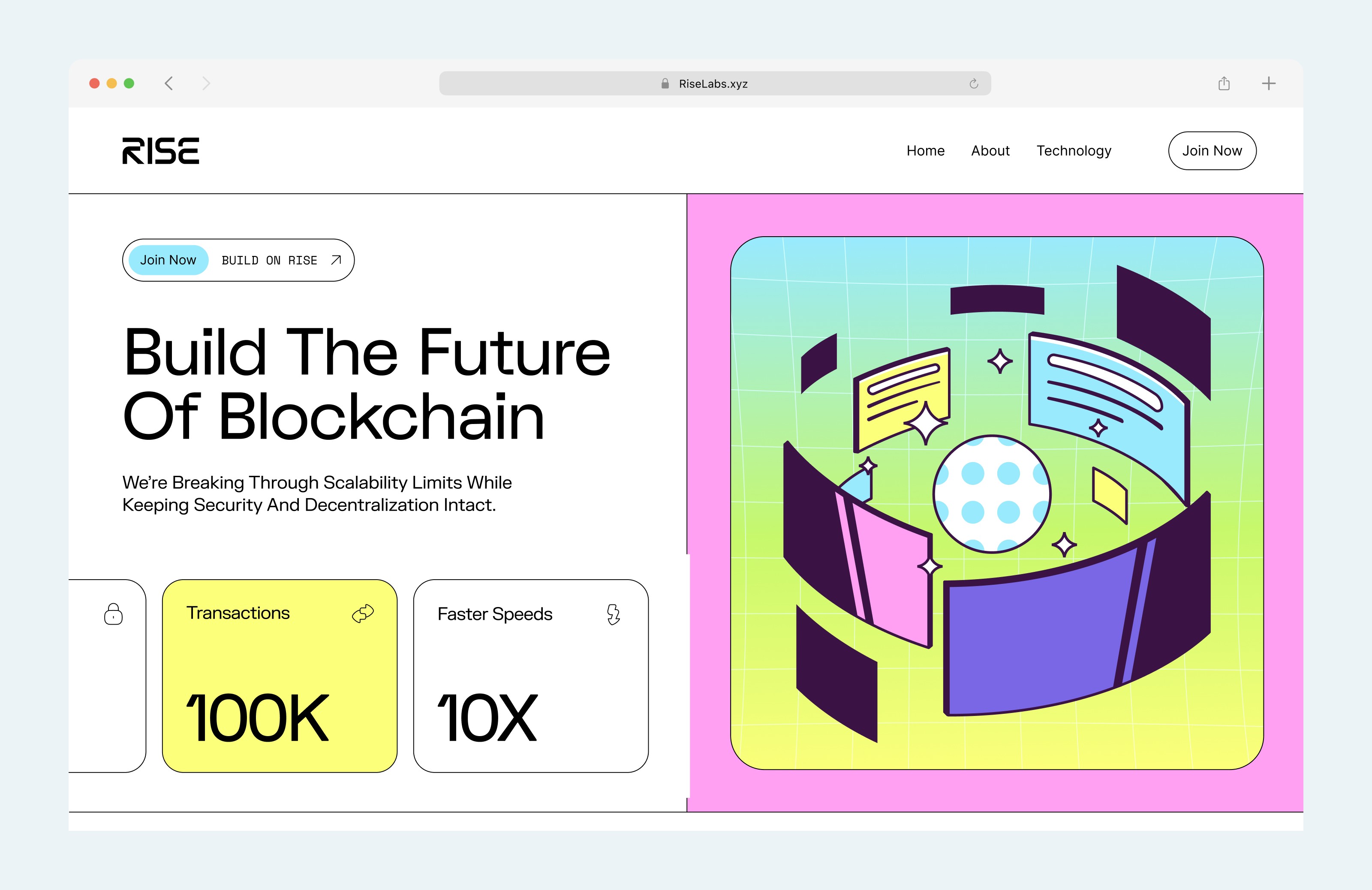 Rise Chain - Layer 2 - web3 ux design