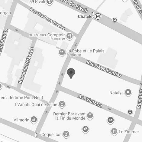 Plan de localisation du cabinet dans le quartier de Châtelet, à Paris