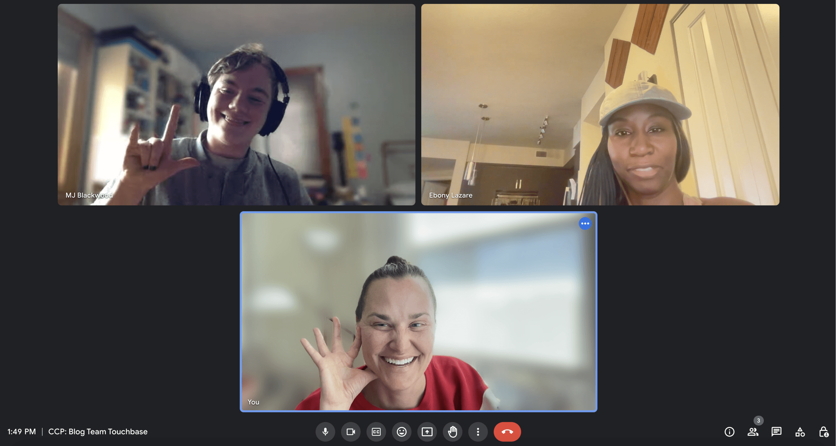 Blog Team Meeting on Google Meet