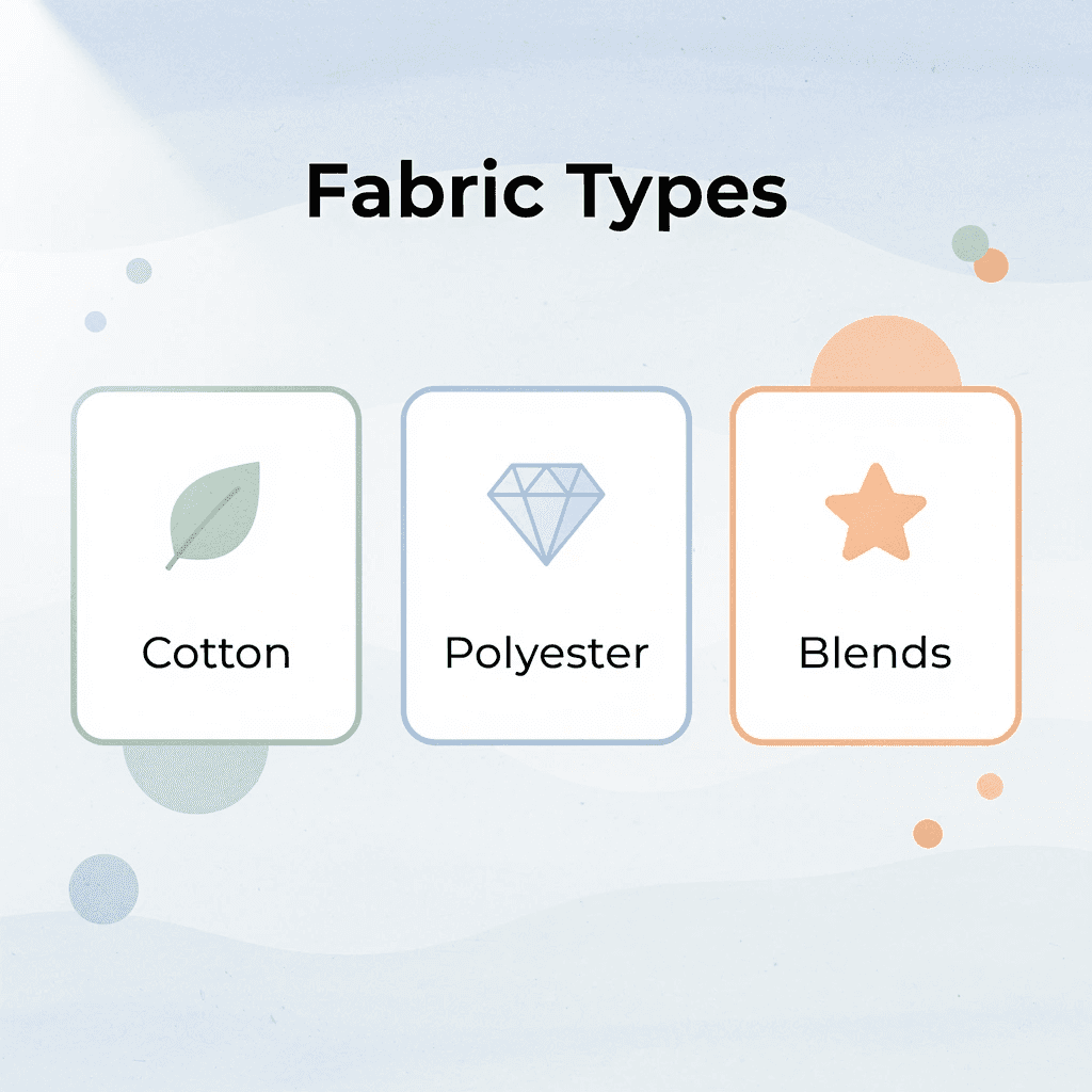 Infographic showing three main fabric types for printing