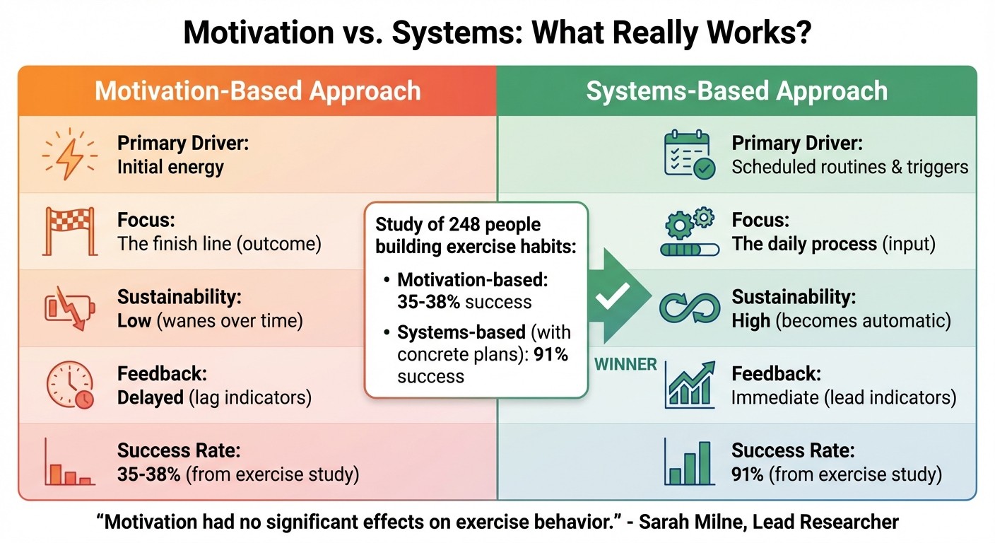 Motivation vs Systems: Why Goal Systems Outperform Willpower Alone