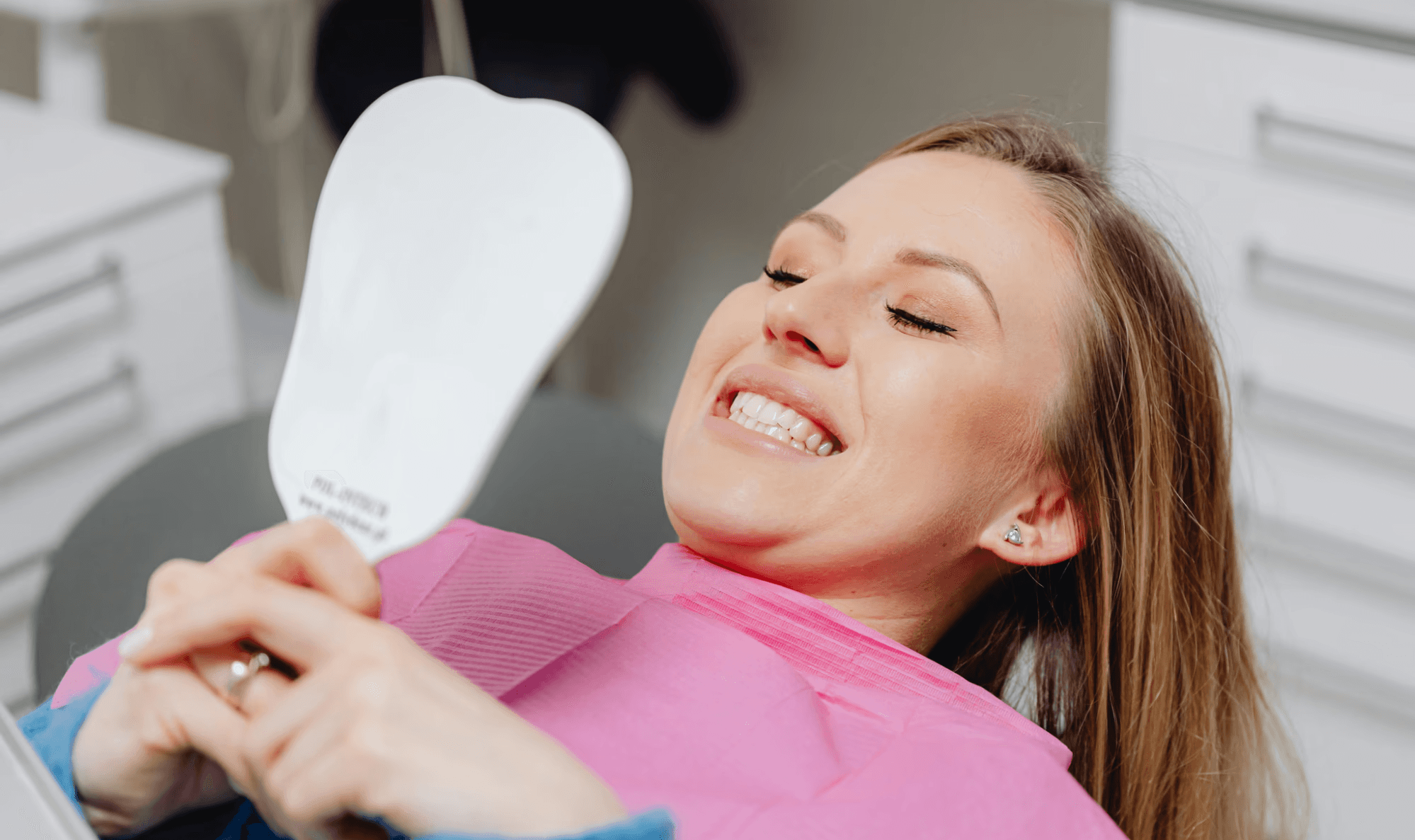 Bride-to-be after undergoing dental checkup for wedding smile treatment