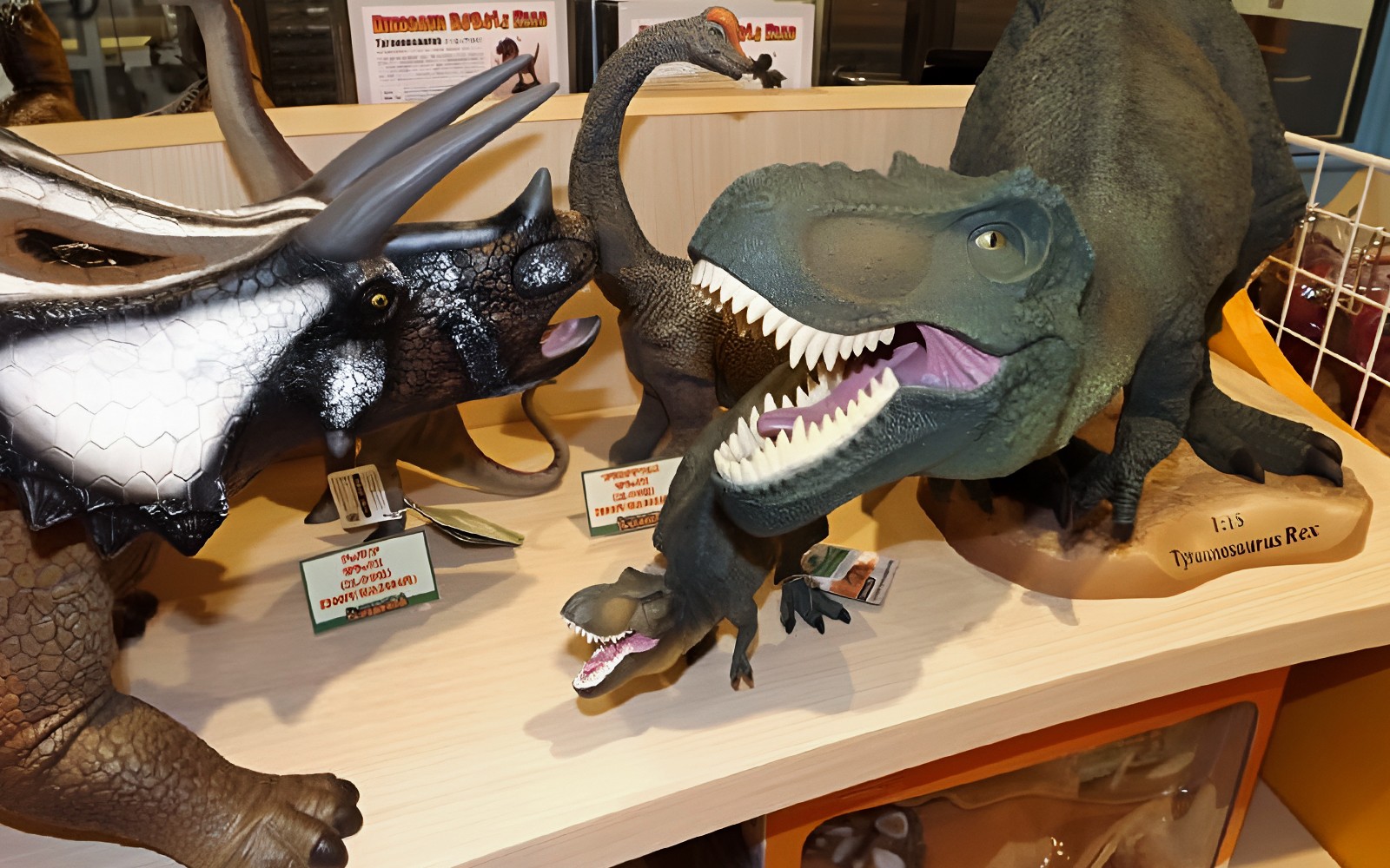 Dinosaur models on display at Dino Park Yanbaru Subtropical Forest in Okinawa.