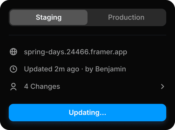 Staging in Framer