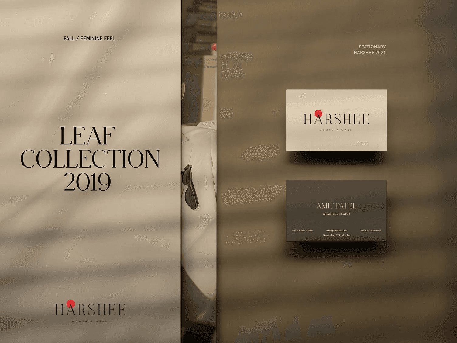 Harshee brand identity design with modern layout, typography, and editorial fashion styling