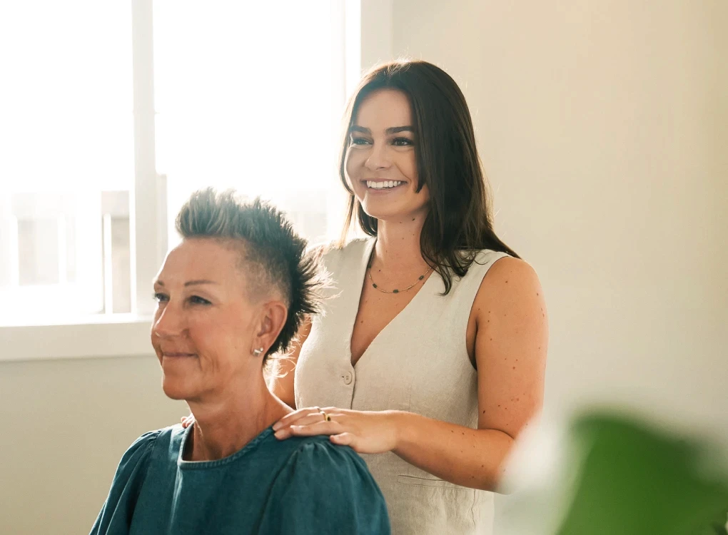 Women getting chiropractic adjustment 
