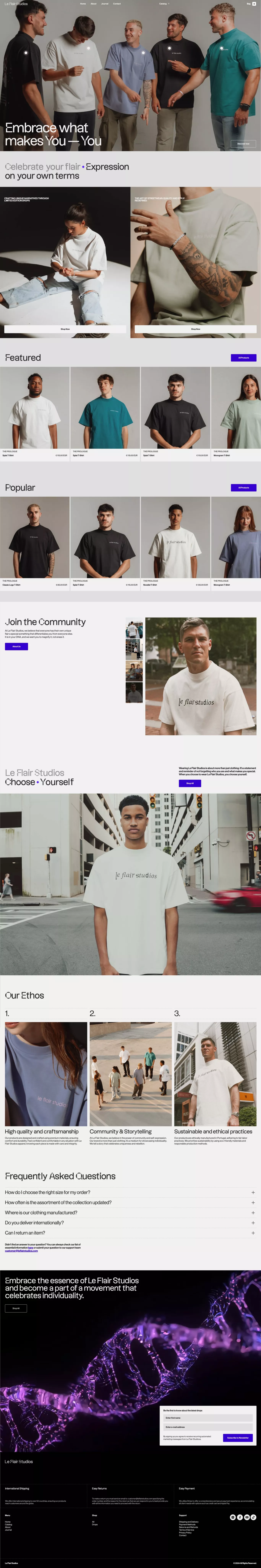 Le Flair Studios ecommerce page screenshot showcasing Fashion and Ecommerce design