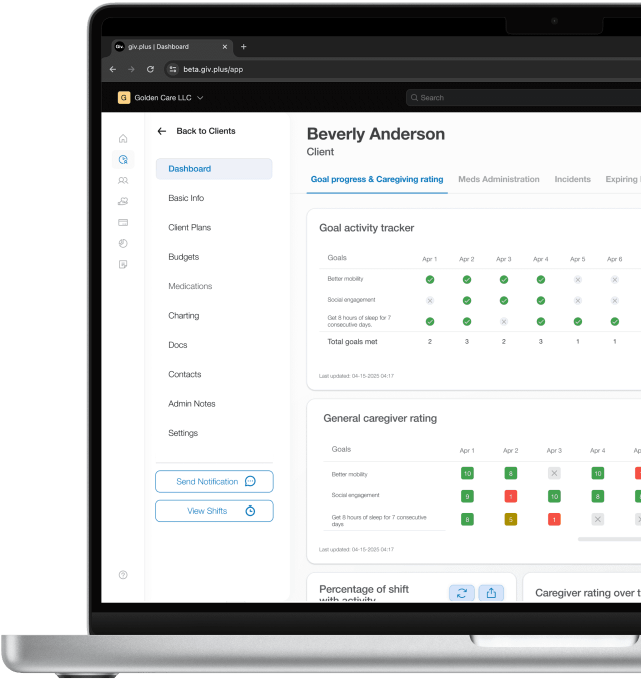 Client goals software.