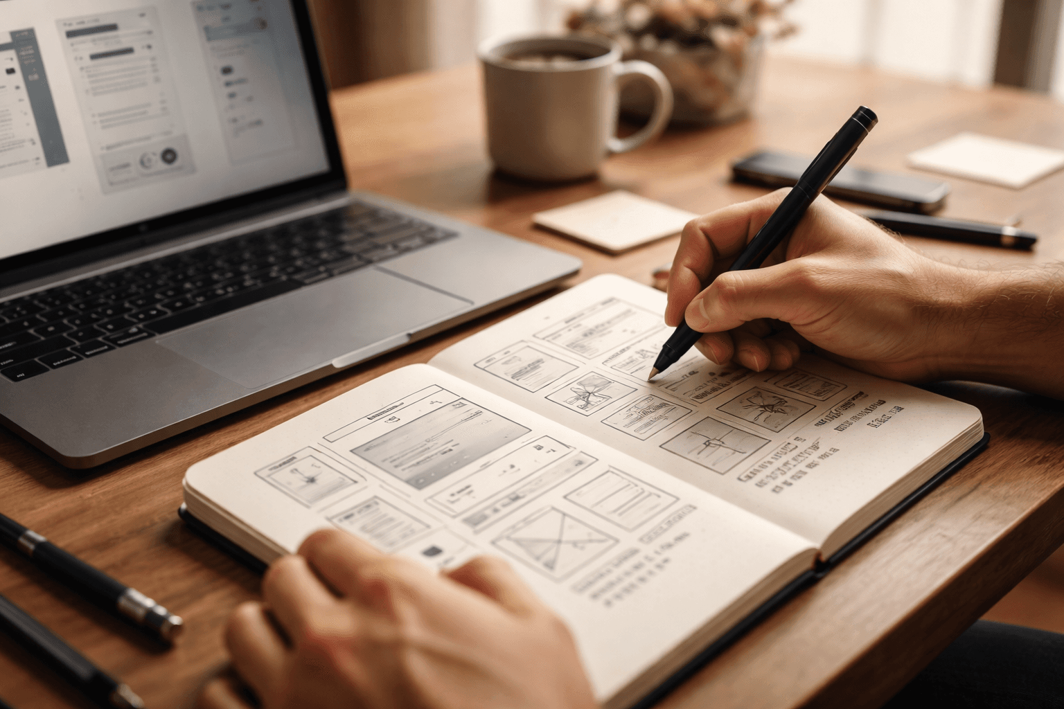 Team members in an office setting having a discussion, representing clear communication throughout the project process.