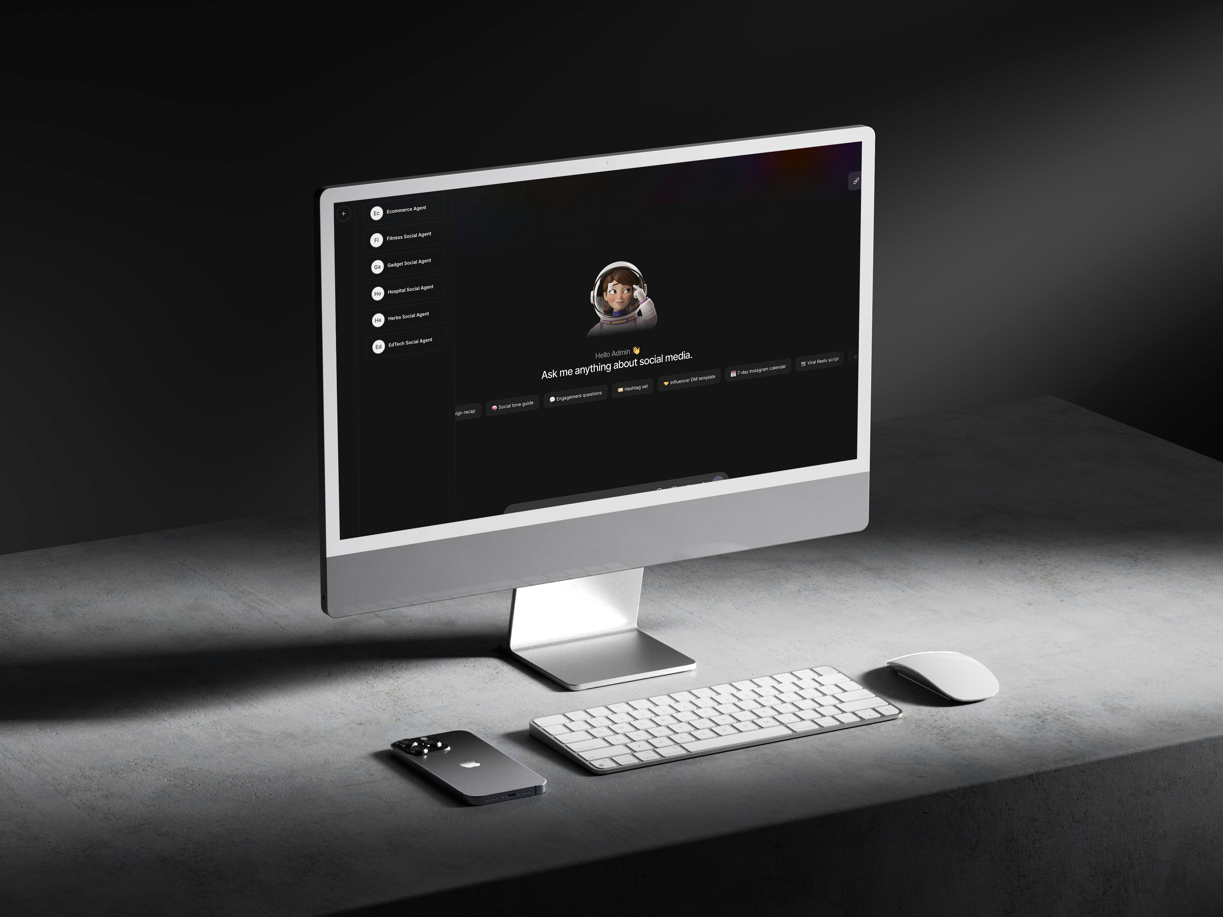 Person in fog with a glowing, glitching computer monitor head, dark cyberpunk portrait.