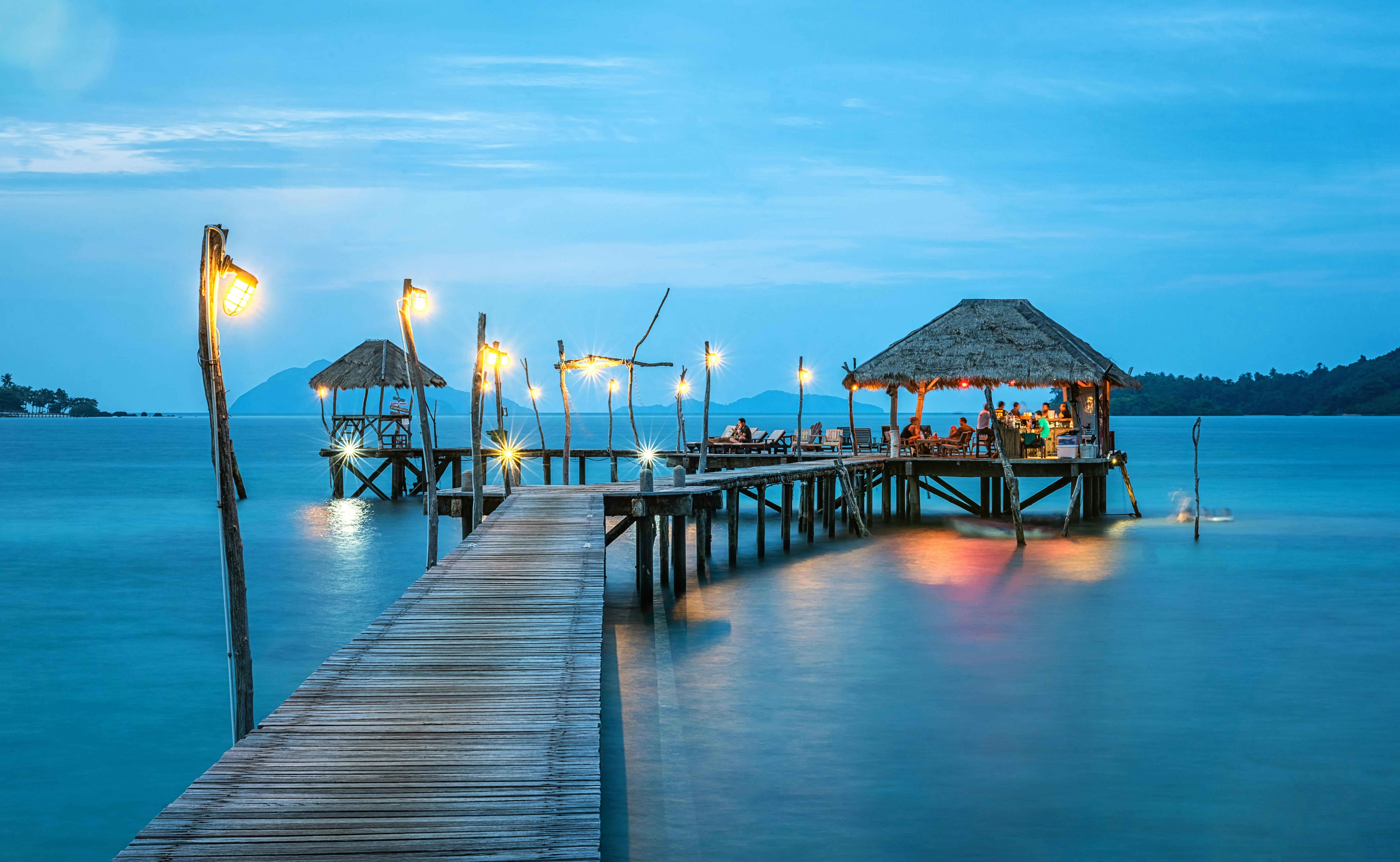 a bridge on the water