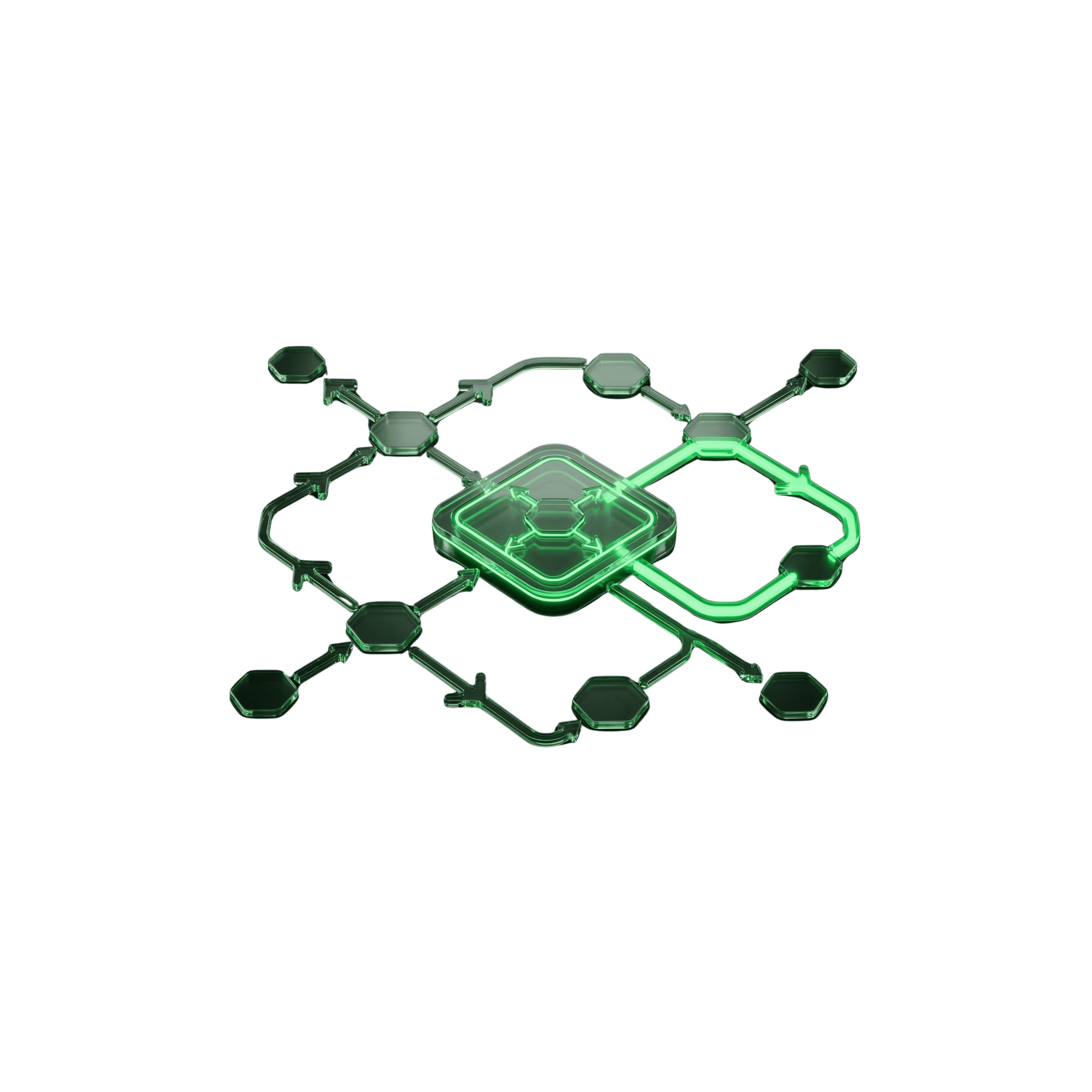 Abstract trading workflow icon representing rules-based execution