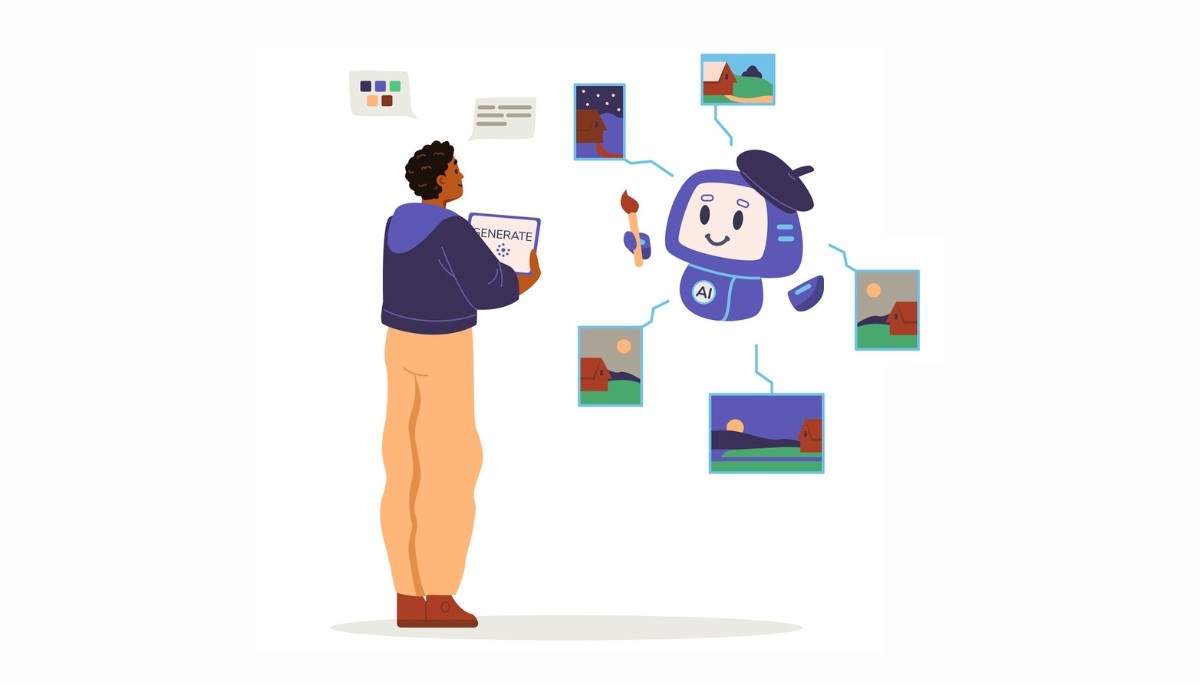 Illustration of a man aiming a bow at a target while a woman presents success metrics—symbolizing goal alignment and strategic thinking behind strong answers to “Why do you want this job?”