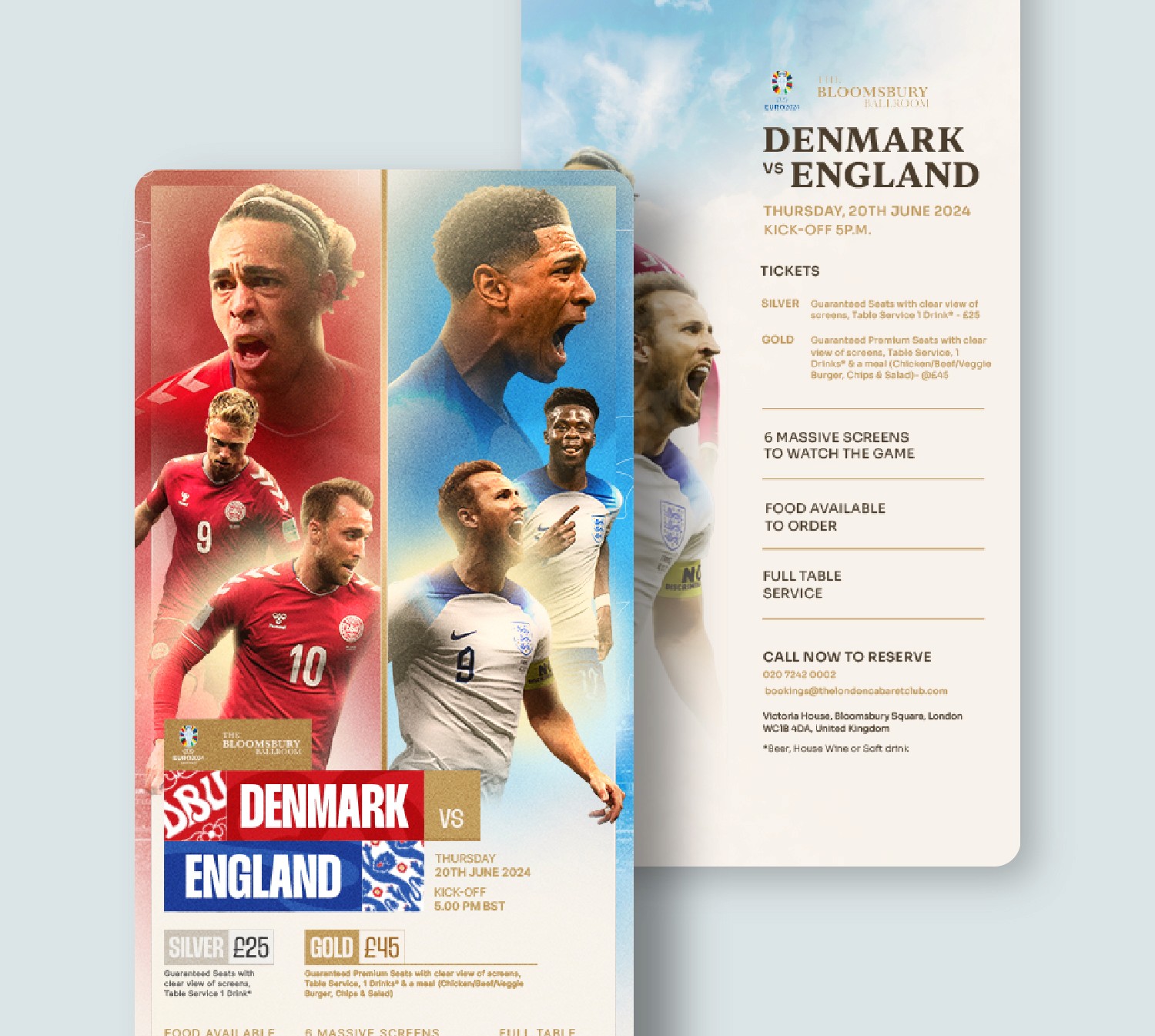 Denmark Vs England Event Poster The London Cabaret Club