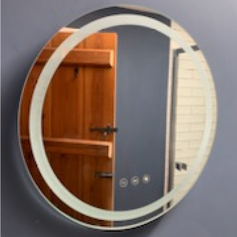 Circular wall mounted mirror