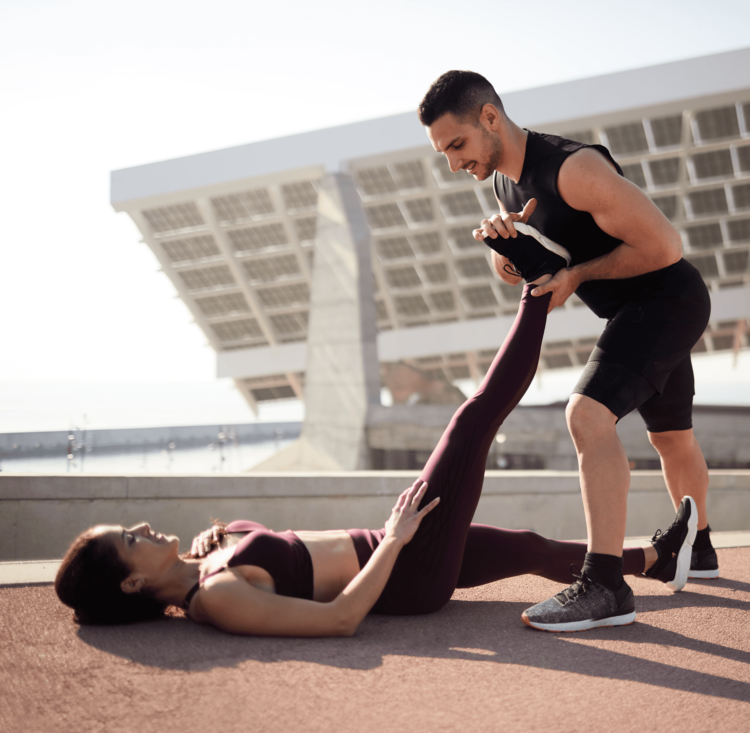 Coach explaining stuff to an athlete