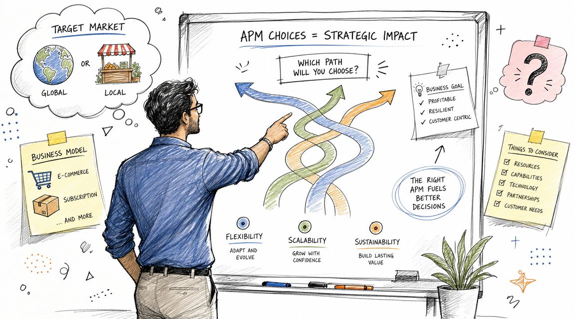 A professional man pointing at a whiteboard illustrating alternative payment methods and strategic business decision paths.