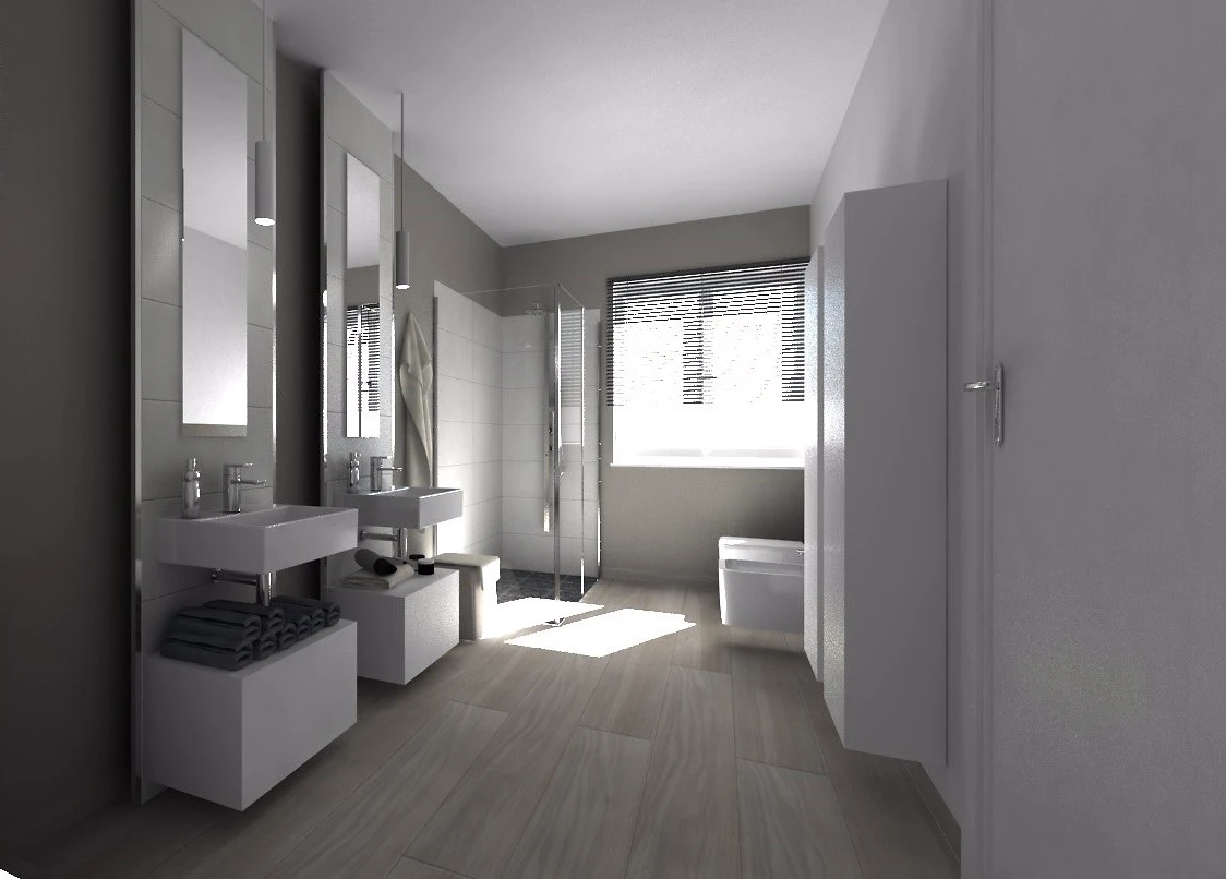 grande bagno con spazi ben organizzati e molto funzionale