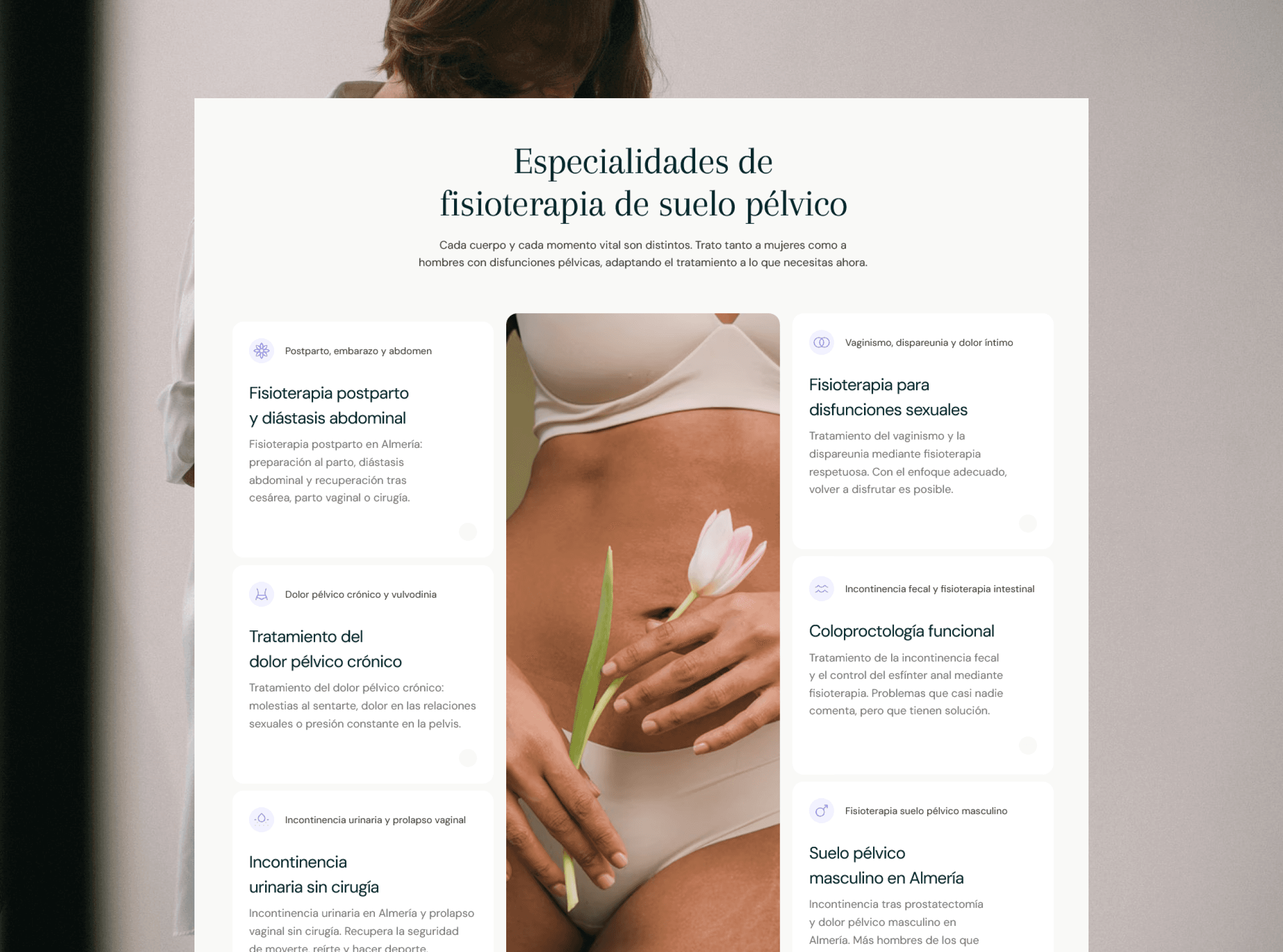 Diseño web para emprendedoras: diseño web para fisioterapeuta especializada en suelo pélvico