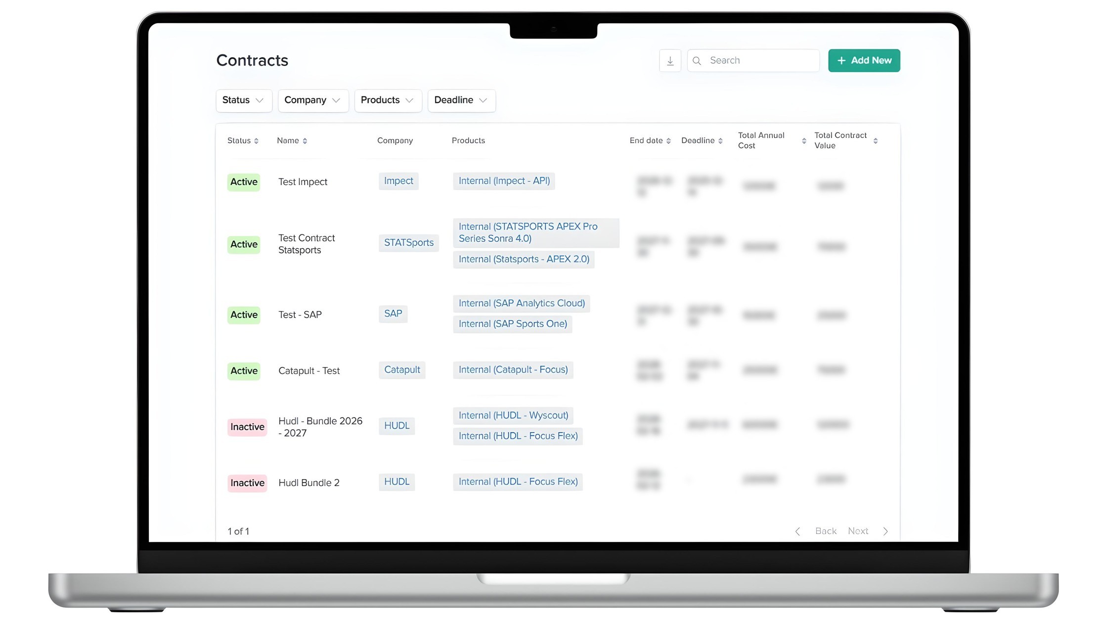 Sports tech management platform - Tech management feature