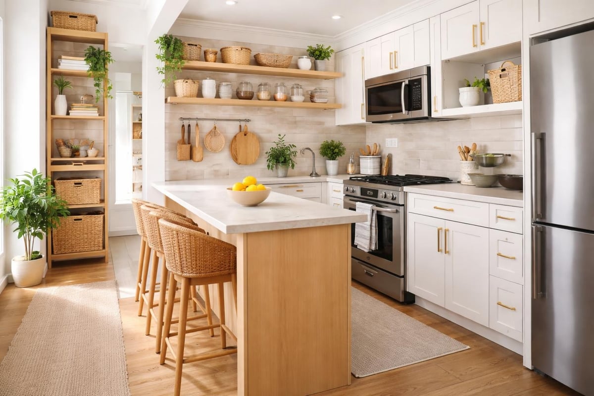 Small kitchen staging layout