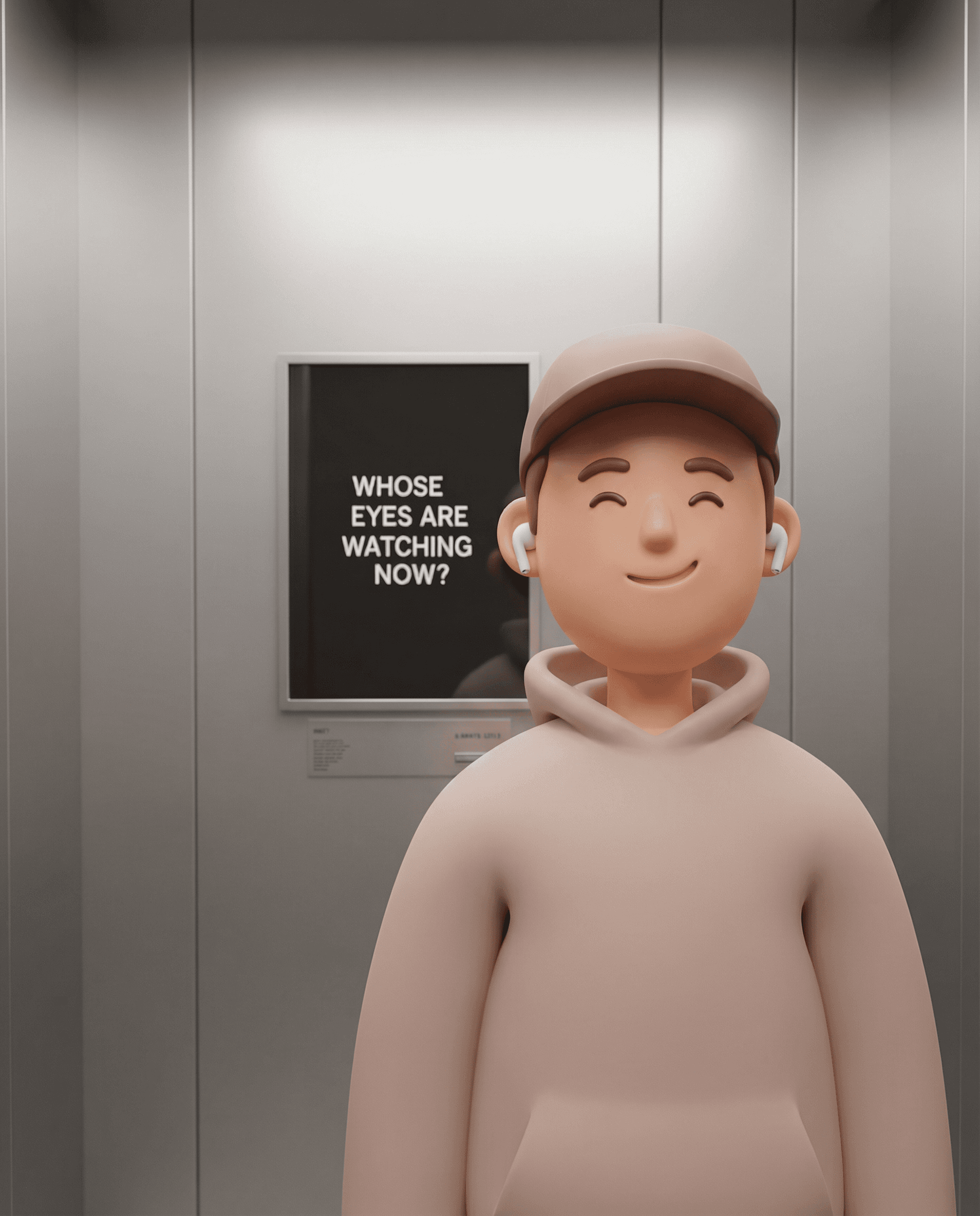 Woman standing in a crowd, surrounded by people holding up smartphones.