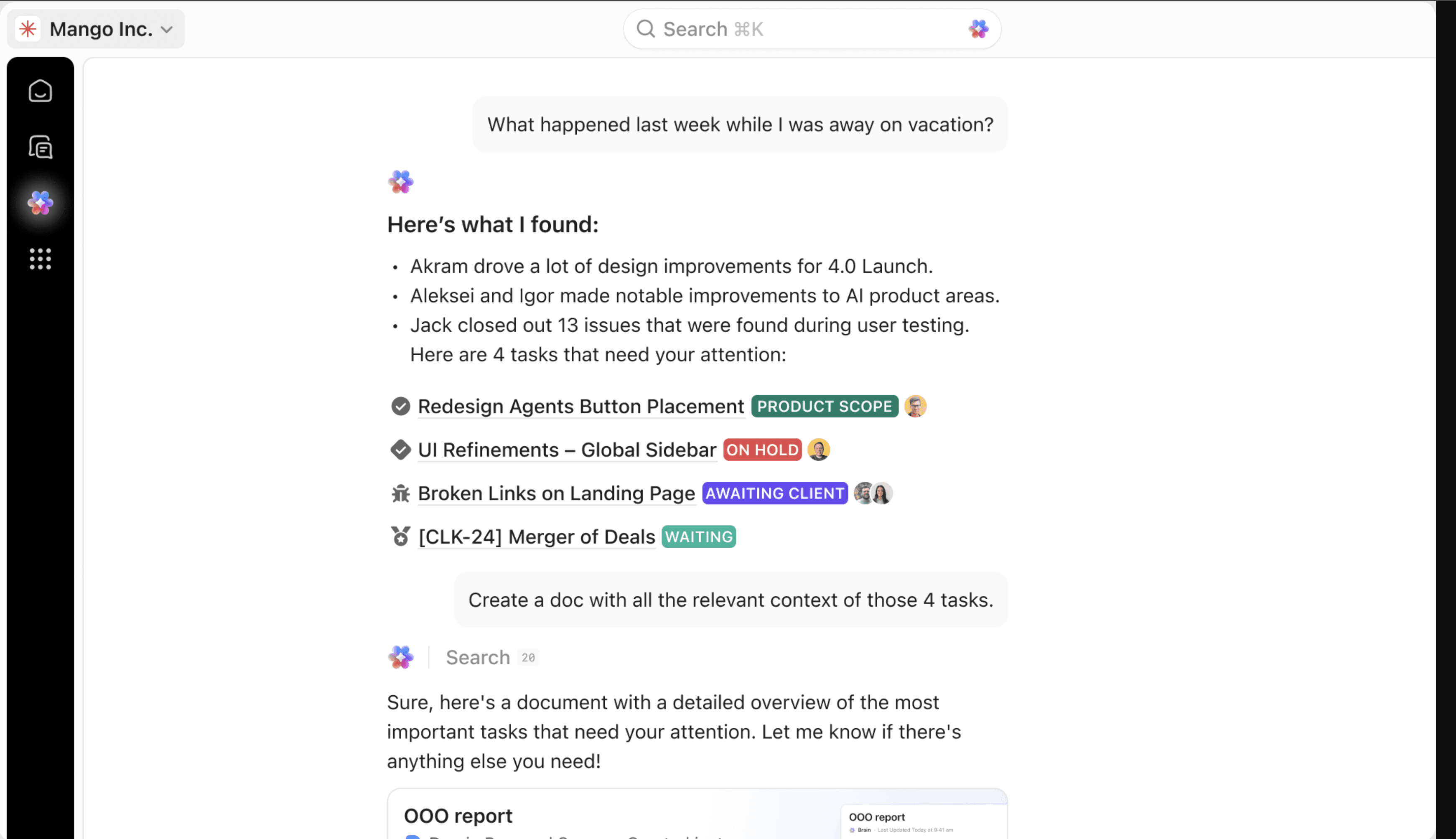 ClickUp AI supporting enterprise workflow management