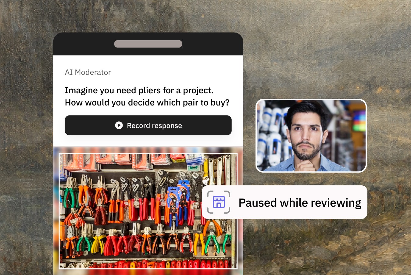 Outset capturing real-world behavior and physical environment insights during shopalong research