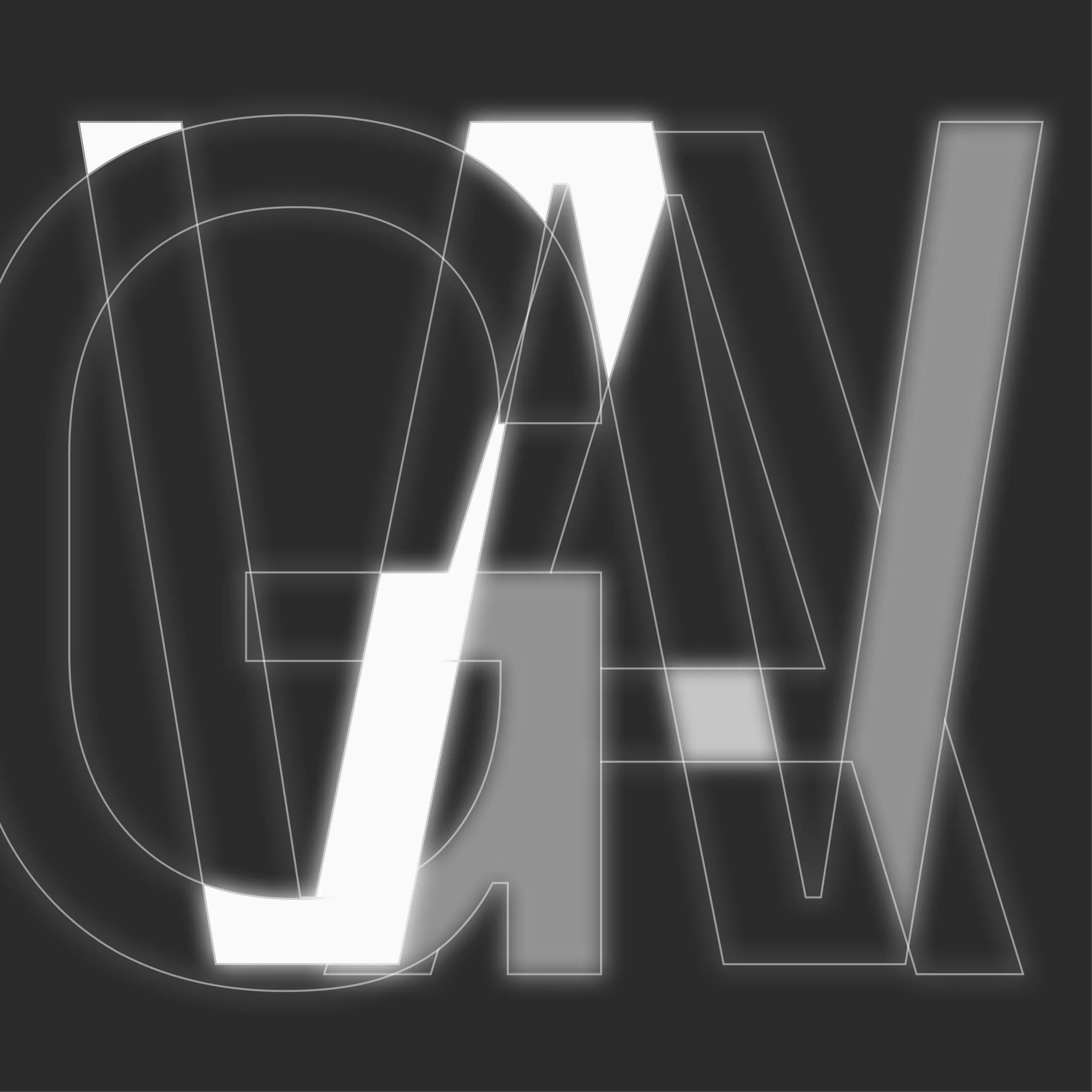 A branded graphic of letters