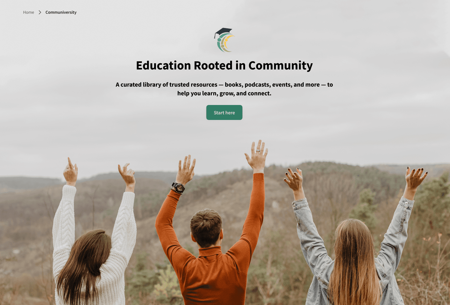 Background photo of a golf course, overlayed with an abstract yellow-green and green fluid line, and a cutout of the UI in the middle.